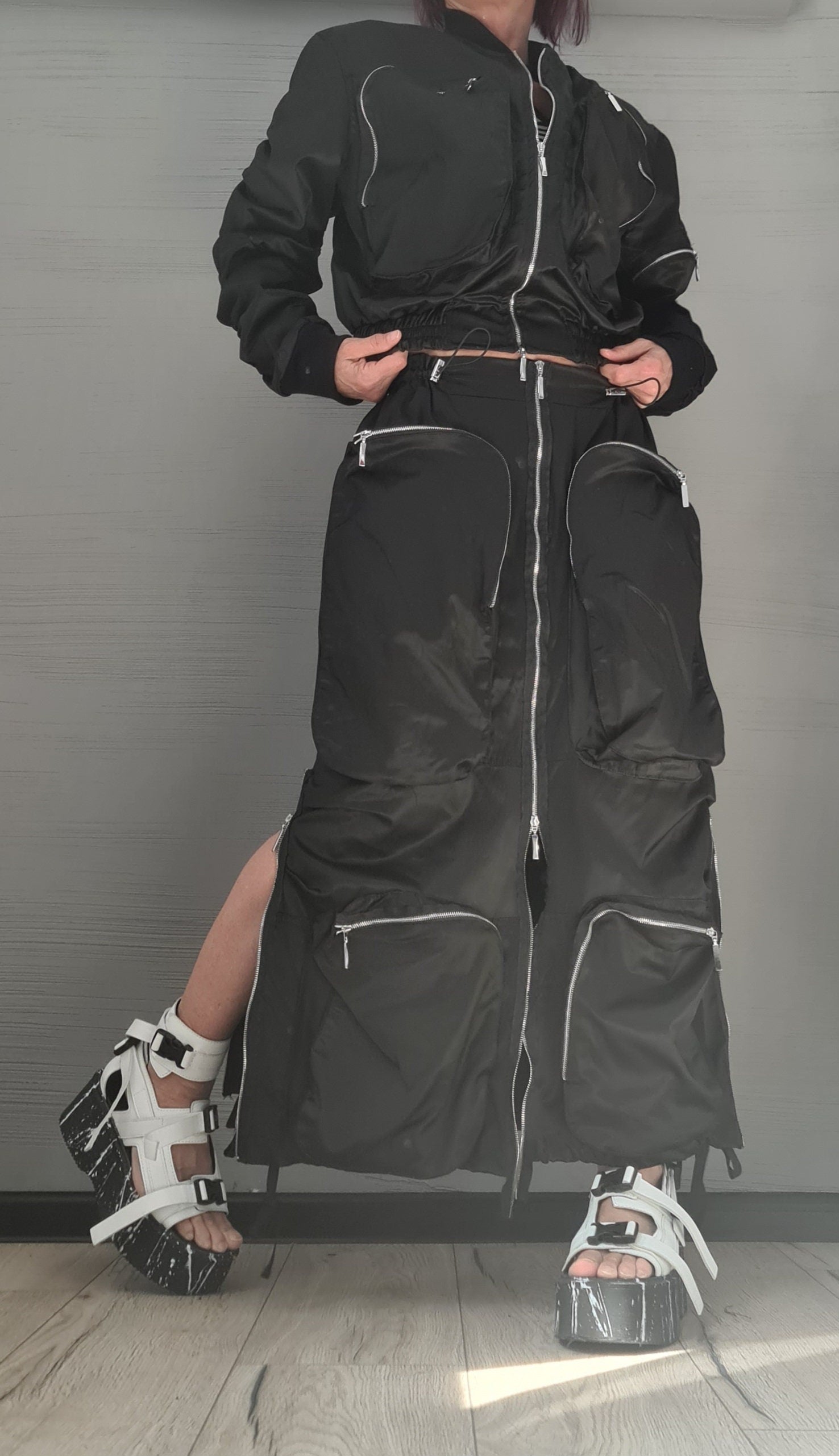 Extravagant Women Jacket,  Sexy Short jacket with large outer pockets