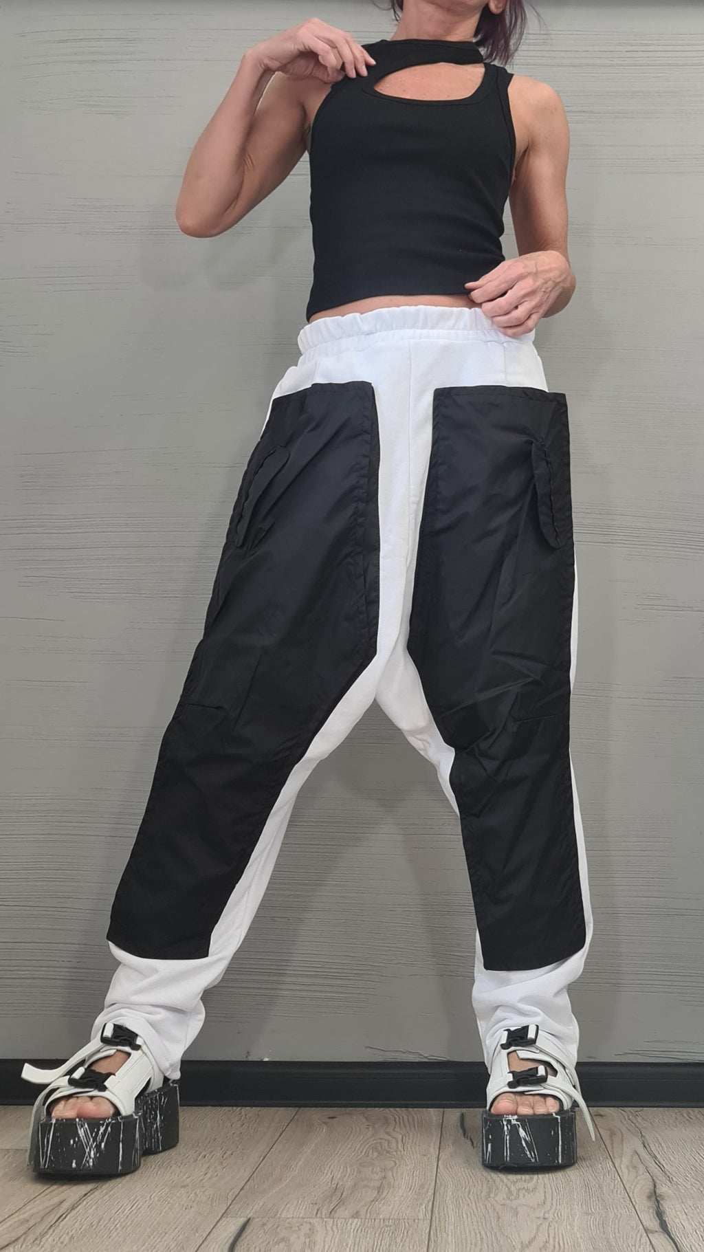 Extravagant Pants, Harem Casual Pants, Urban Pants, Loose Pants, Cotton Hot pink Pants, Gothic Pants, Outer pockets, New collection