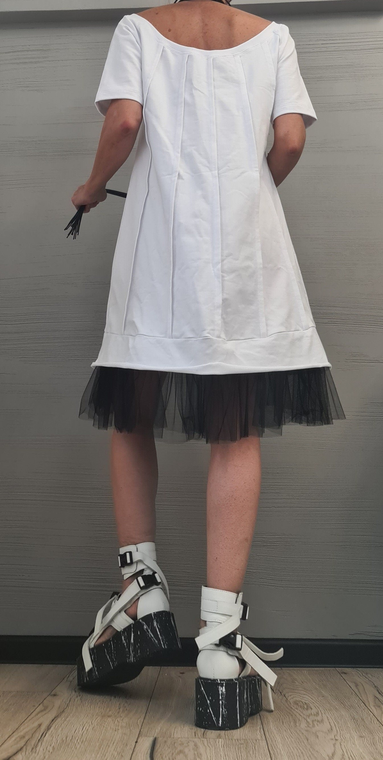 Dress Tunic, Avant Garde Loose Dress, Deconstructed Oversize Dress, Dress with tulle