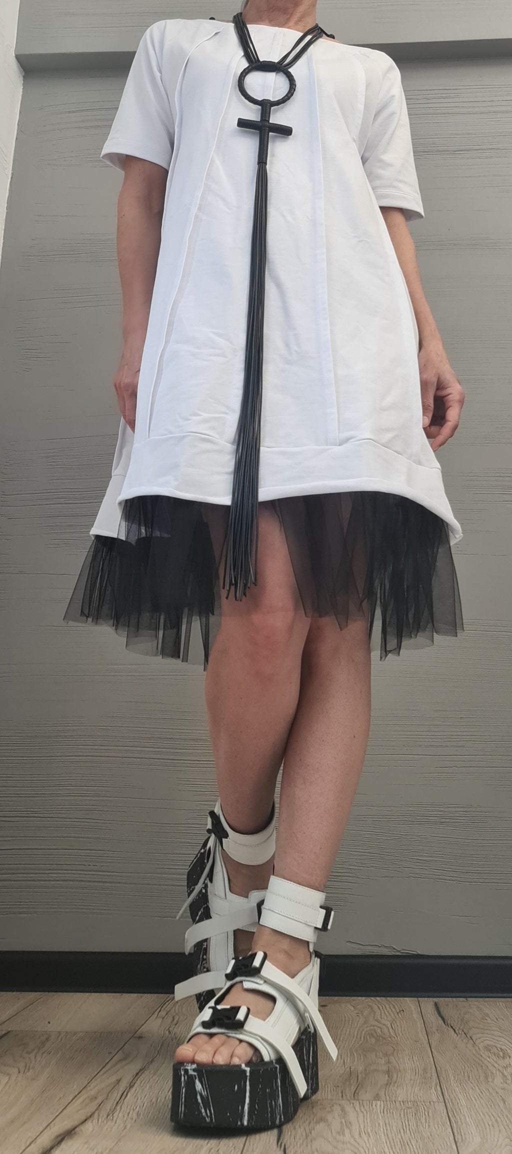 Dress Tunic, Avant Garde Loose Dress, Deconstructed Oversize Dress, Dress with tulle