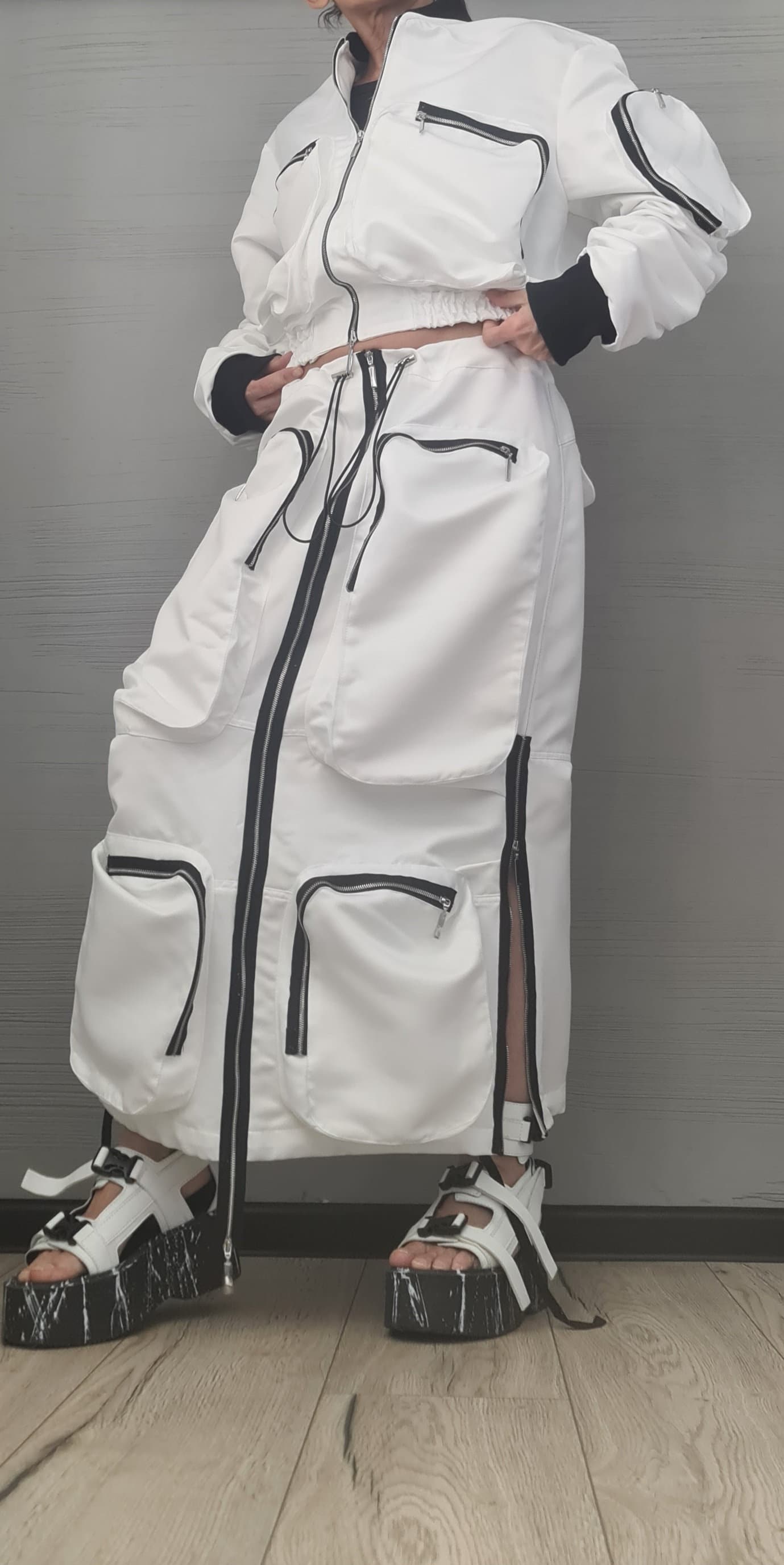 Extravagant Women Jacket,  Sexy Short jacket with large outer pockets