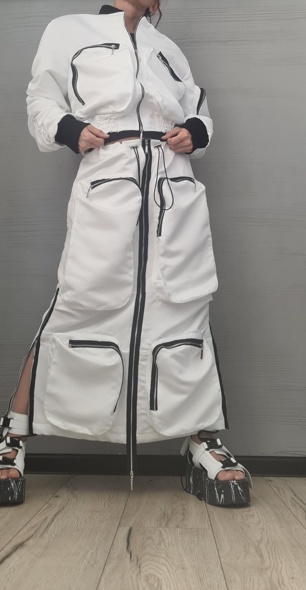 Extravagant Women Jacket,  Sexy Short jacket with large outer pockets