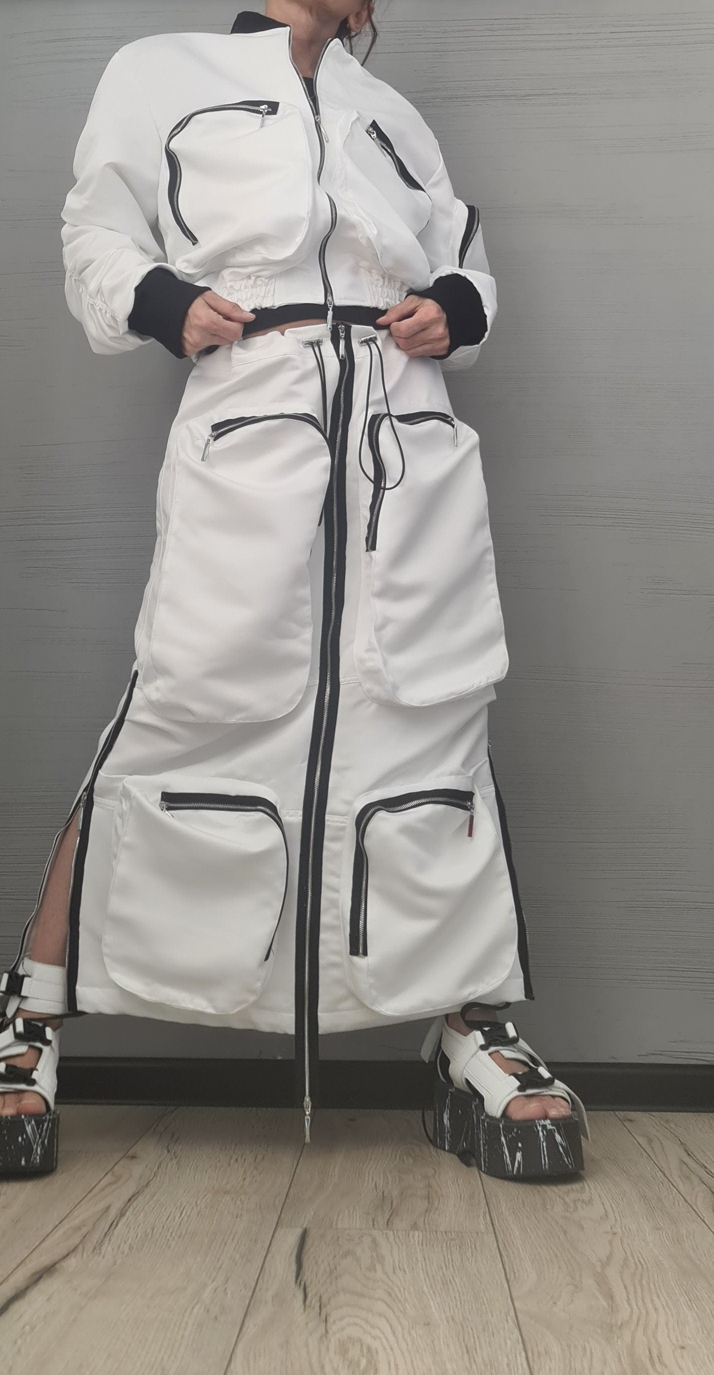 Extravagant Women Jacket,  Sexy Short jacket with large outer pockets