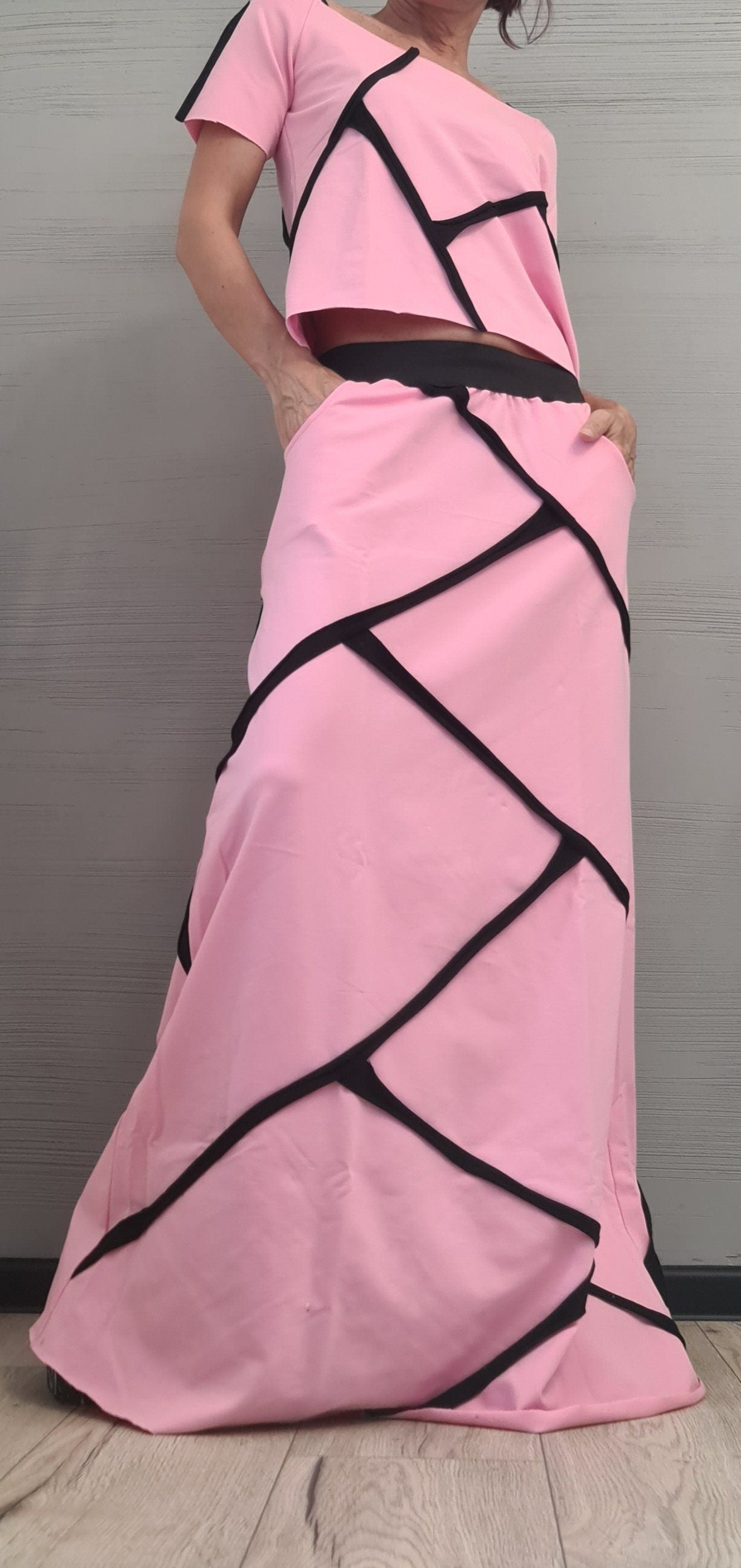 New collection Blouse And Skirt Set, Women Cotton Costume, Extravagant Women Suit, Short sleeve blouse and long skirt