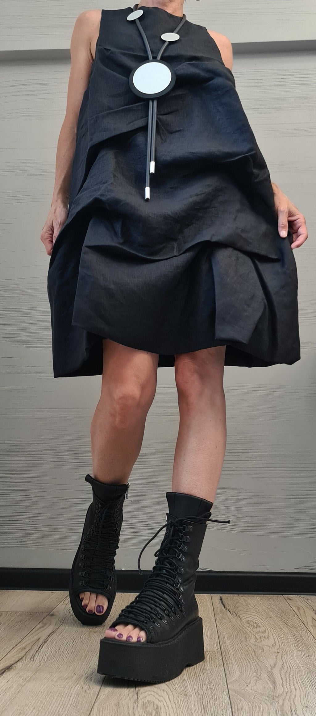 Linen Extravagant Dress, Designer Tunic Dress, Women Loose Tunic Dress, Plus Size Clothing, Sleeveless Dress, Wedding dress