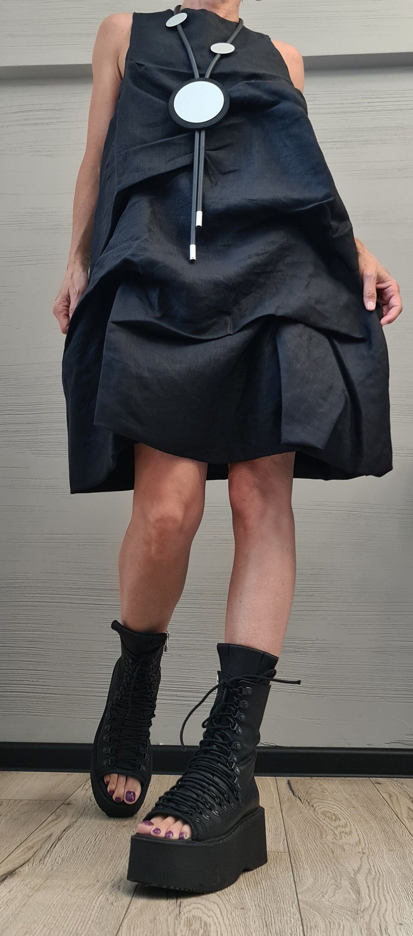 Linen Extravagant Dress, Designer Tunic Dress, Women Loose Tunic Dress, Plus Size Clothing, Sleeveless Dress, Wedding dress