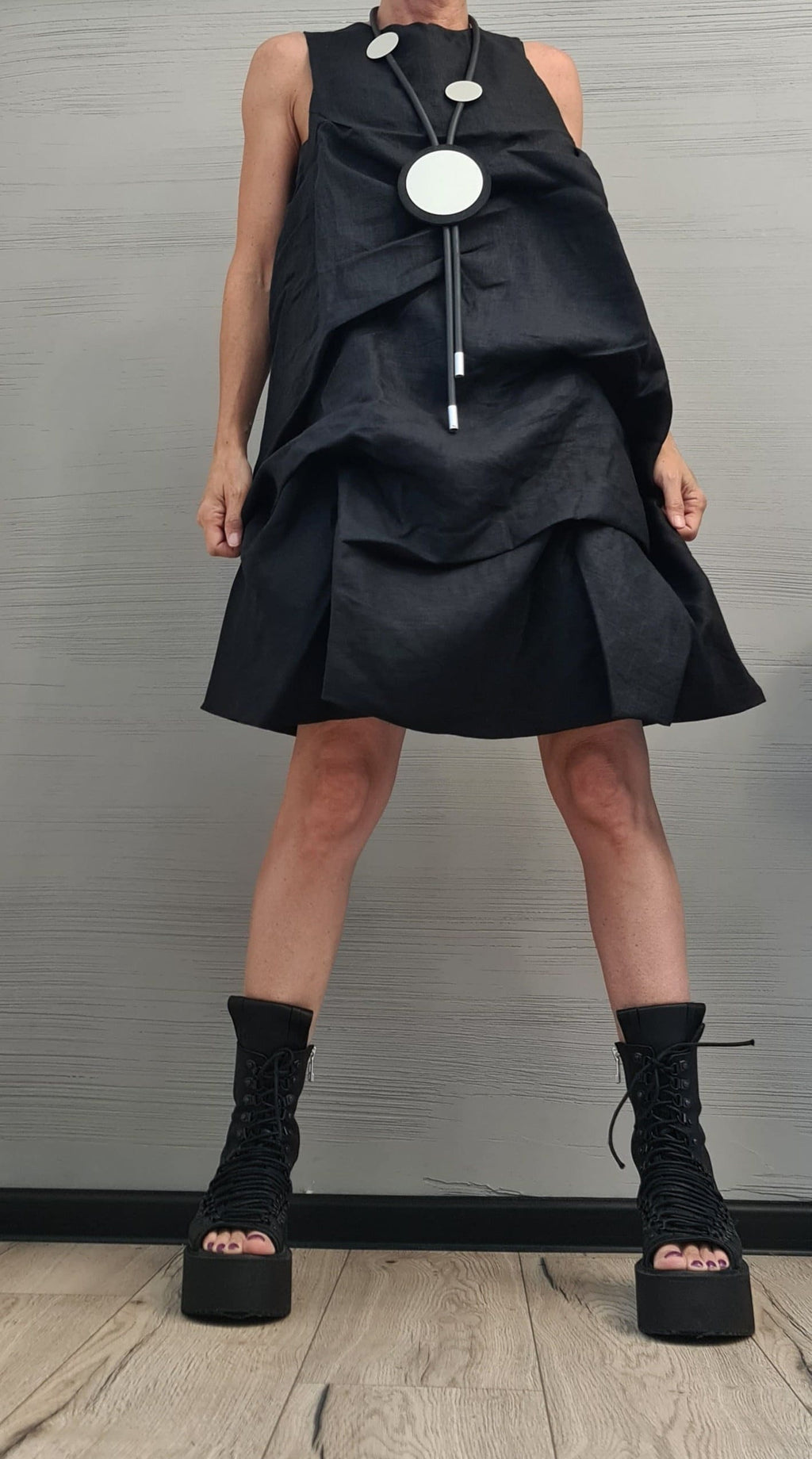 Linen Extravagant Dress, Designer Tunic Dress, Women Loose Tunic Dress, Plus Size Clothing, Sleeveless Dress, Wedding dress