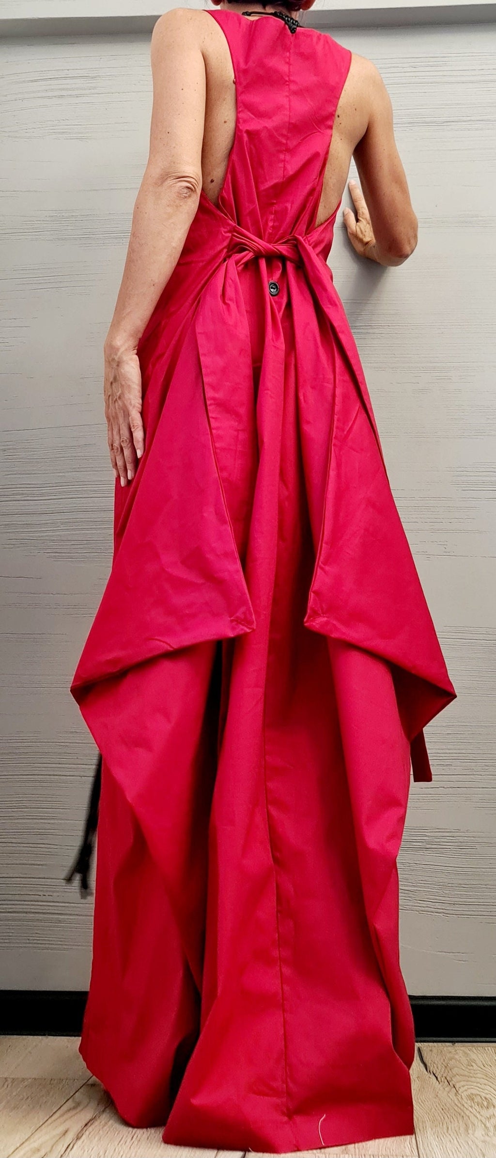 Red Maxi Dress, Loose Dress, Fitted dress, Wedding dress, Sleeveless Dress, Extravagant Dress, Open back