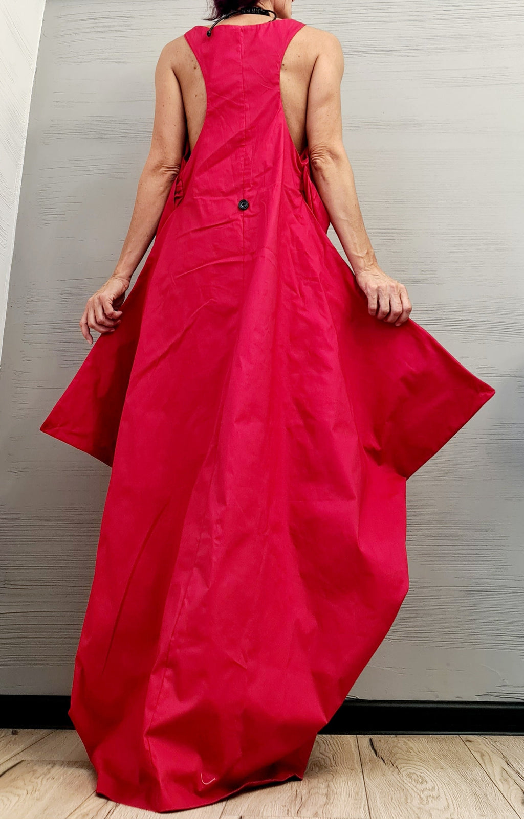 Red Maxi Dress, Loose Dress, Fitted dress, Wedding dress, Sleeveless Dress, Extravagant Dress, Open back