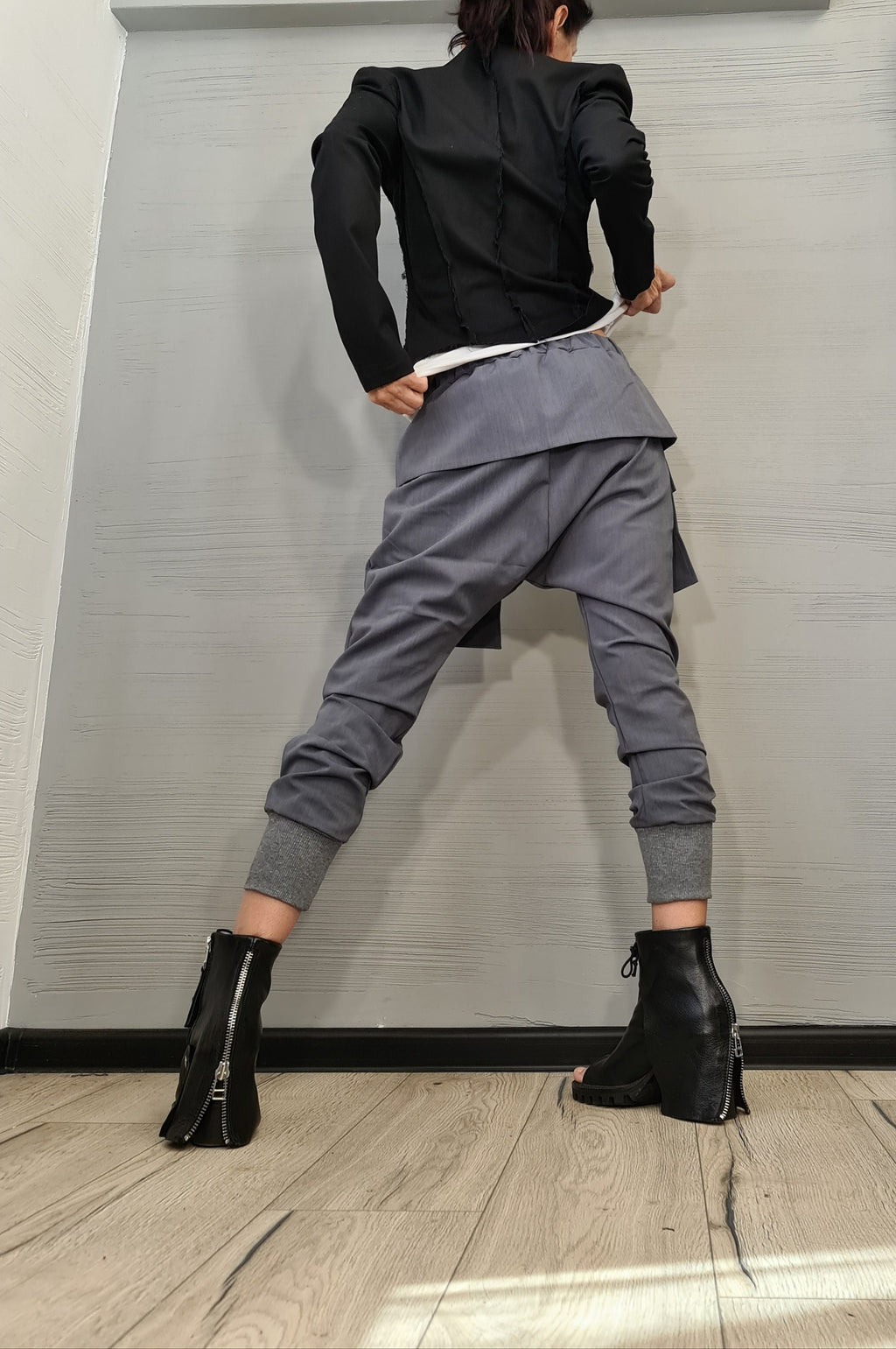 Women Harem Pants, Large Outer Pockets Pants, Harem Women Trousers, Black Loose Pants, Gothic Pants, Extravagant Women Pants