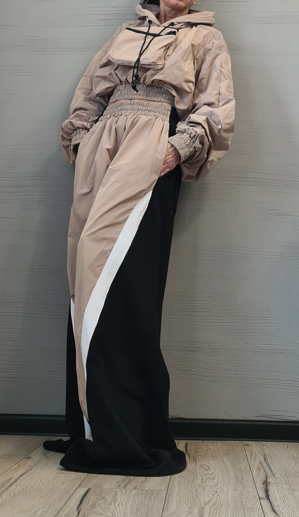 New collection Asymmetrical Set, Outwear Women Set, Wide Leg Pants, Extravagant Set