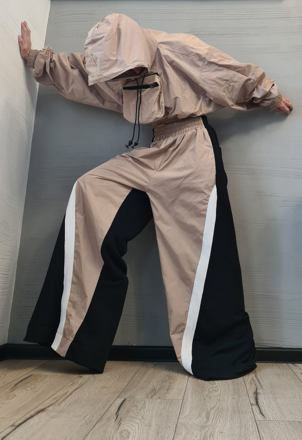 New collection Asymmetrical Set, Outwear Women Set, Wide Leg Pants, Extravagant Set