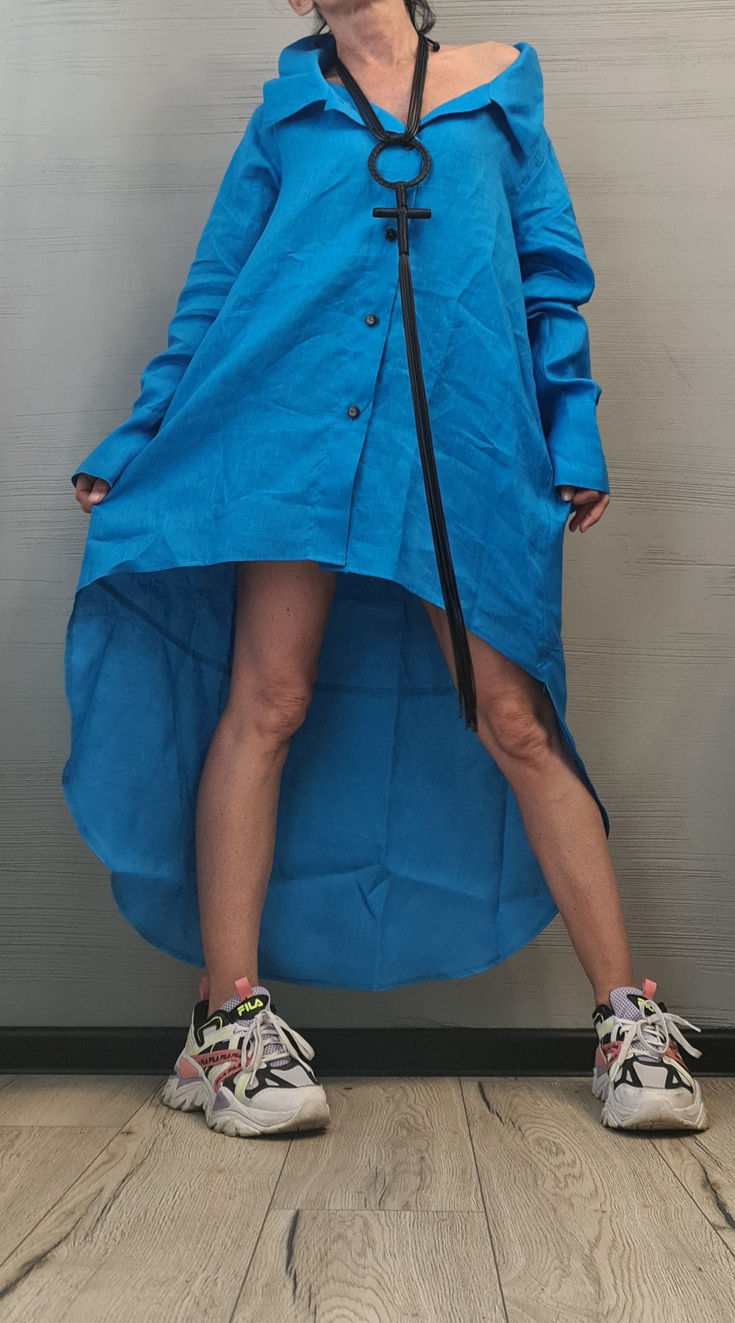 New collection Linen Asymmetric Shirt, Long Short Shirt, Avant Garde Tunic, Loose Tunic Shirt,Extravagant Shirt, summer 2024 beach shirt