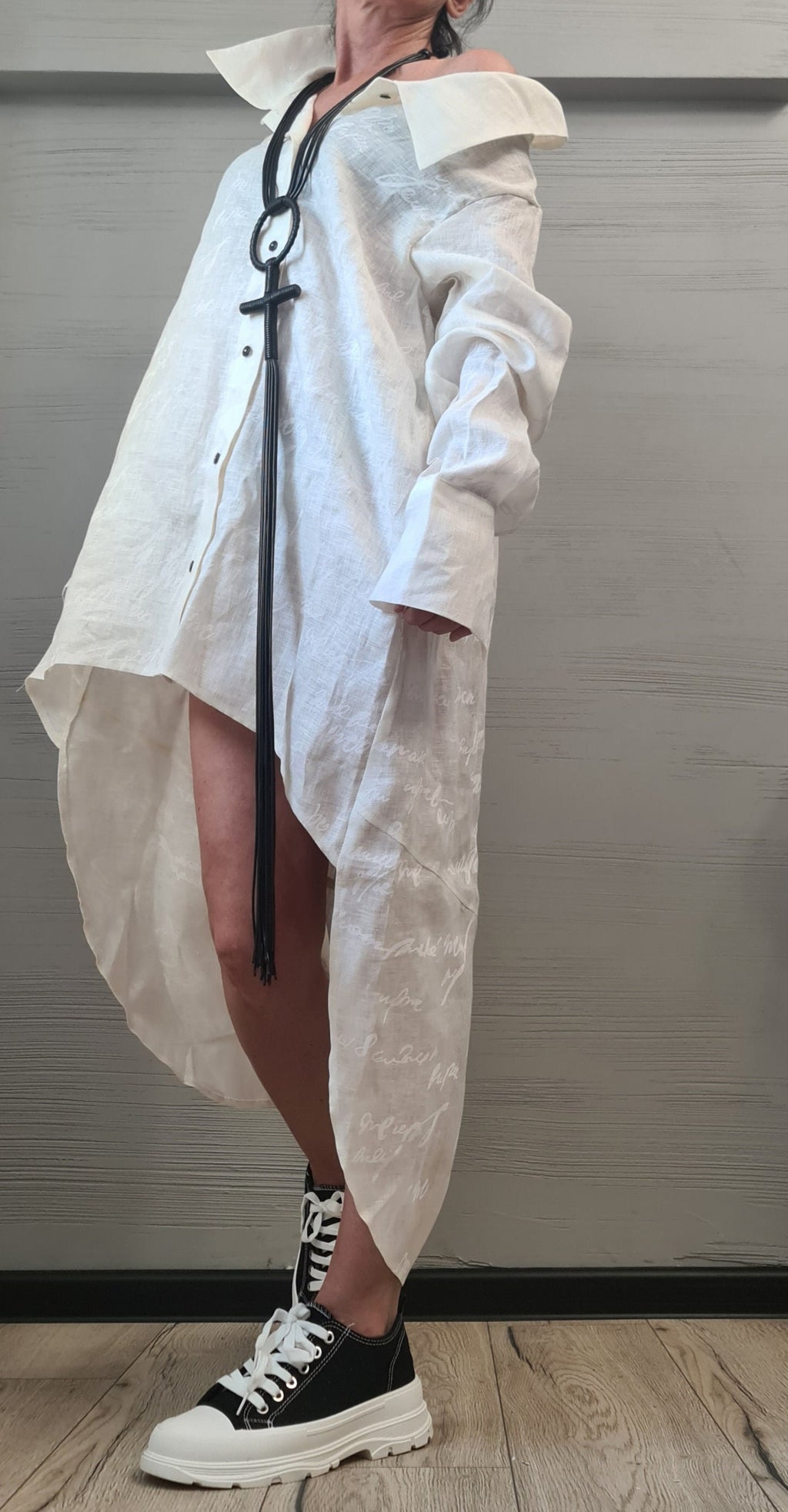 New collection Linen Asymmetric Shirt, Long Short Shirt, Avant Garde Tunic, Loose Tunic Shirt,Extravagant Shirt, summer 2024 beach shirt