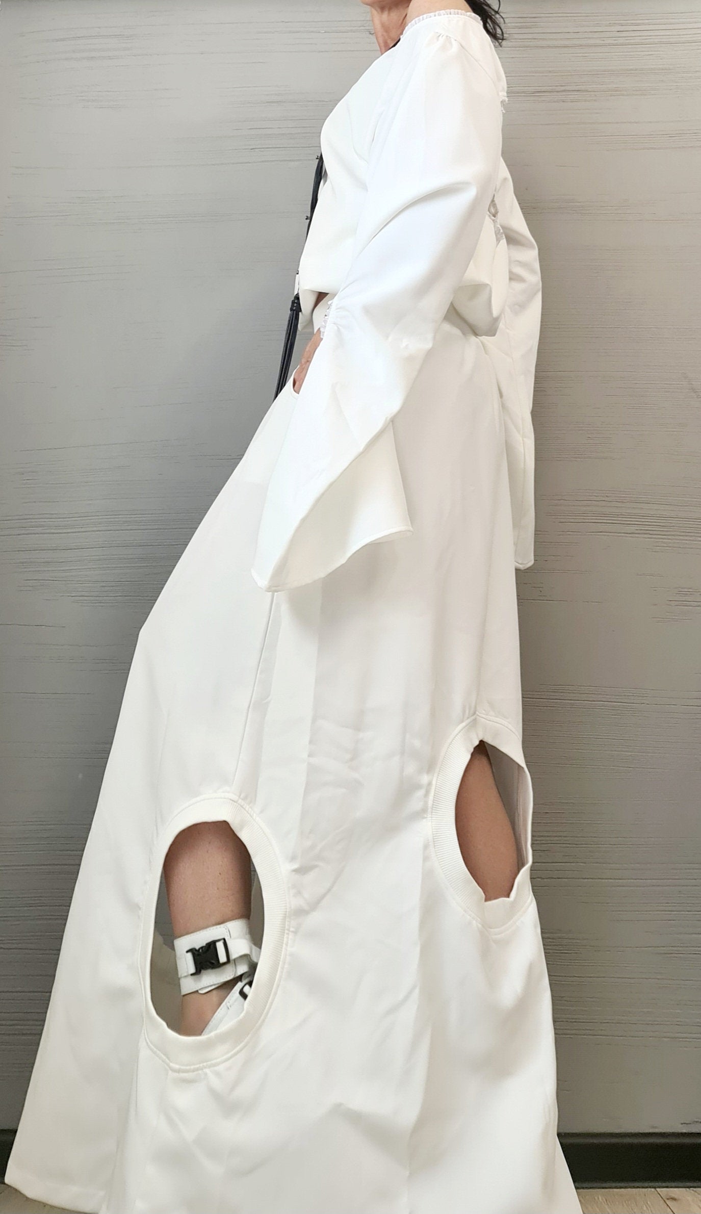 New collection Extravagant Set, Deconstructed Avant Garde Long Skirt, Open Back Blouse, A Line Skirt