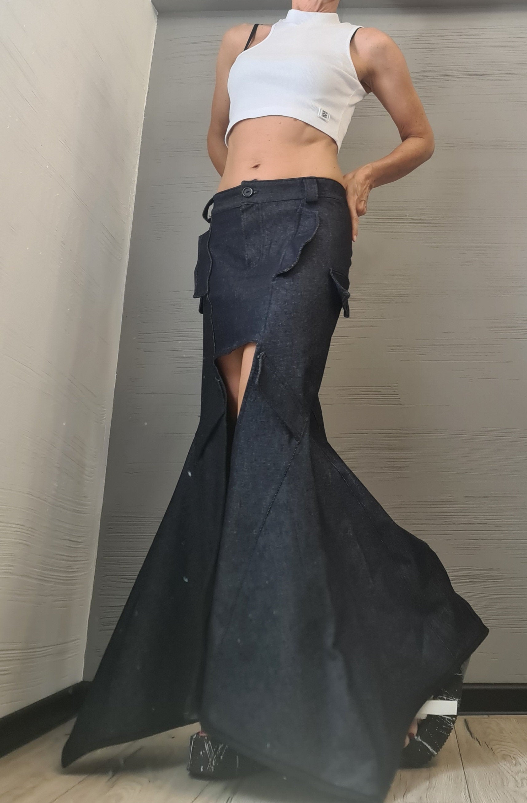 NEW Collection Extravagant Skirt, Long Short Skirt, Gothic Skirt, Asymmetric Skirt, Wrap Skirt, A Line Skirt