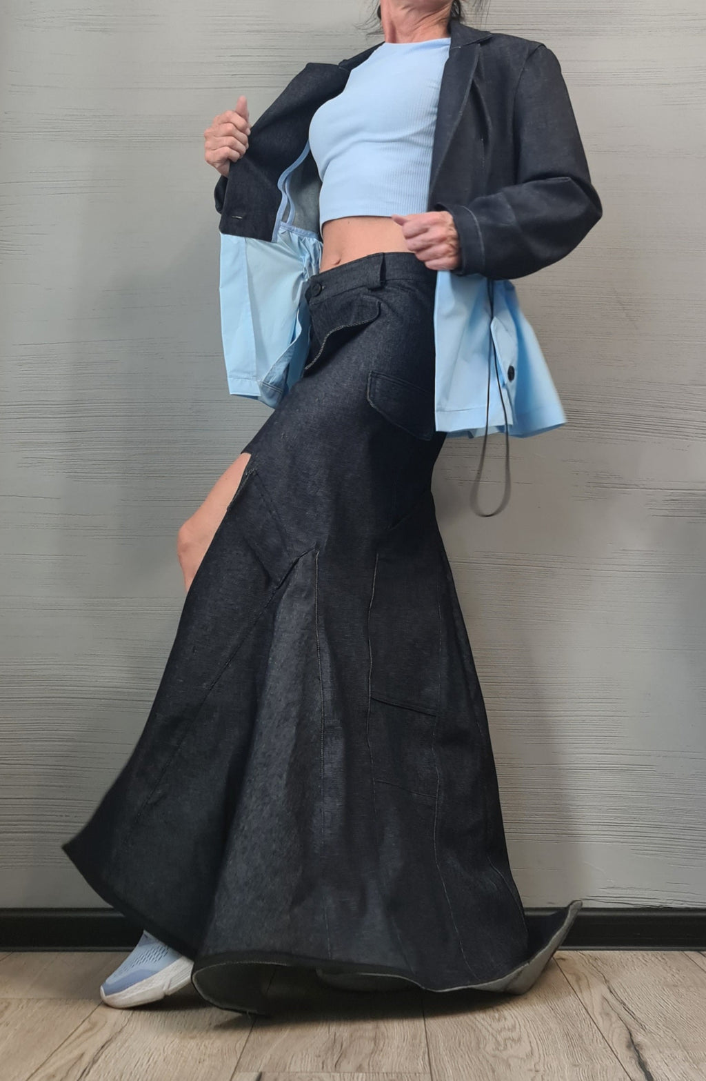 New collection Denim Avant Garde Blazer, Extravagant jacket, Asymmetrical Jacket, Deconstructed Futuristic Clothing, DRESSSHOESCODE