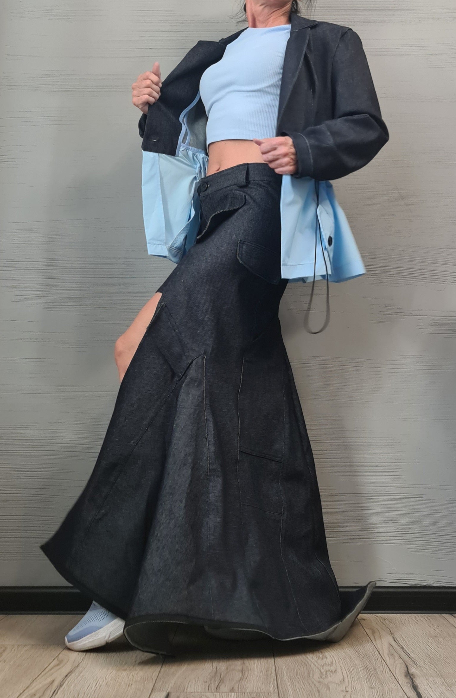 New collection Denim Avant Garde Blazer, Extravagant jacket, Asymmetrical Jacket, Deconstructed Futuristic Clothing, DRESSSHOESCODE