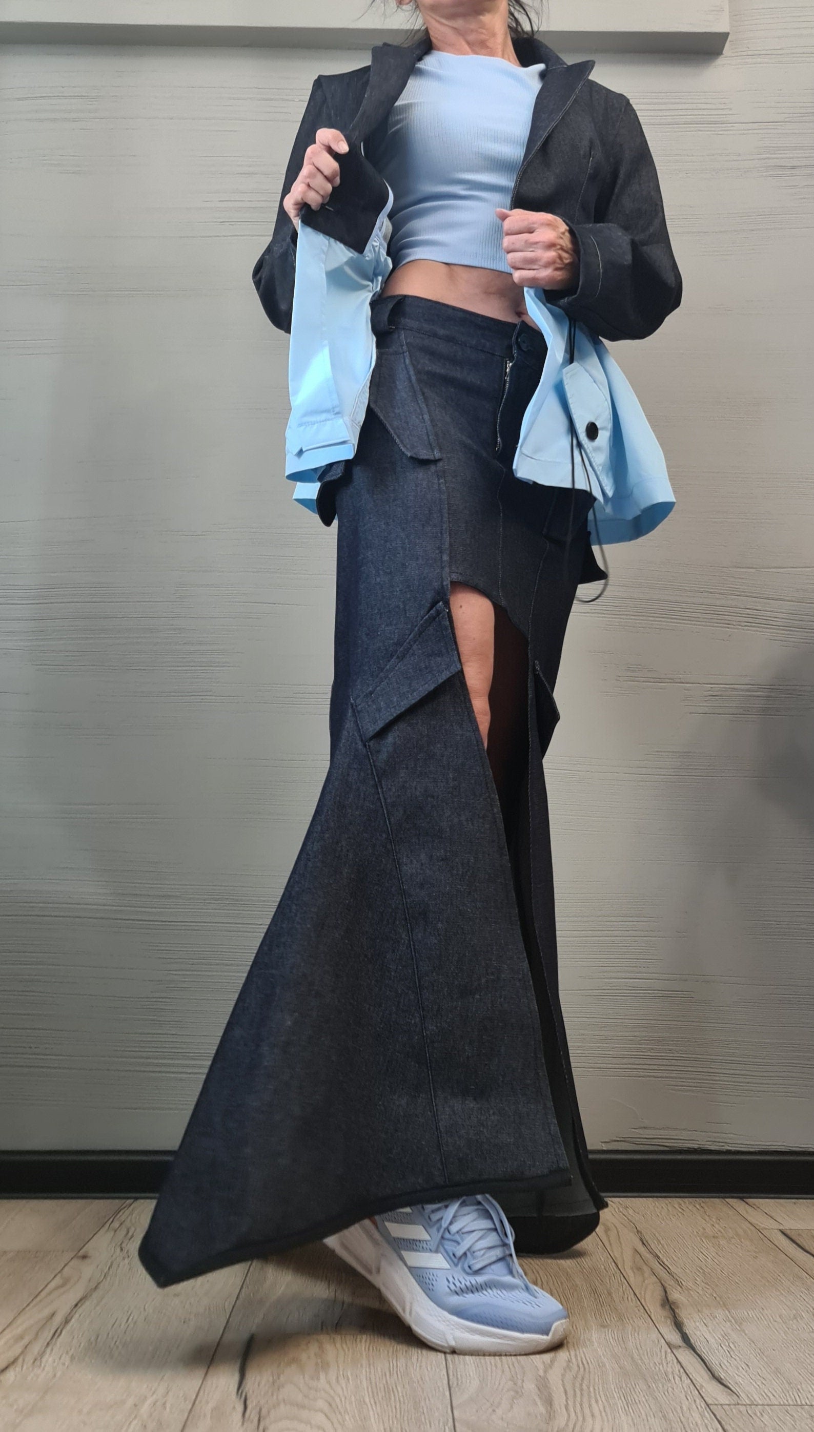 New collection Denim Avant Garde Blazer, Extravagant jacket, Asymmetrical Jacket, Deconstructed Futuristic Clothing, DRESSSHOESCODE