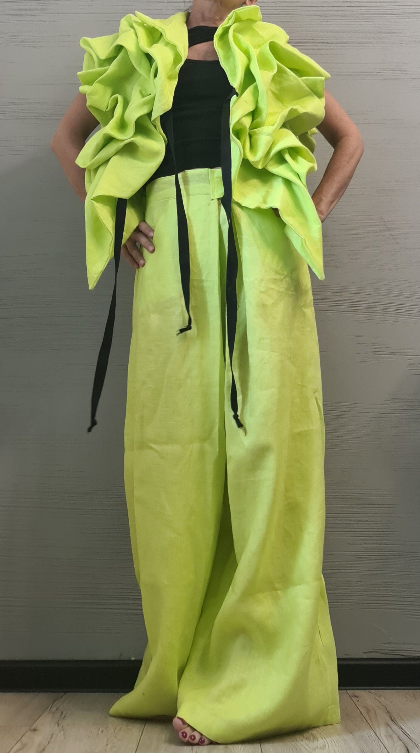 Linen Extravagant Jacket, Women Short Jacket, Asymmetric Jacket, DRESSSHOESCODE