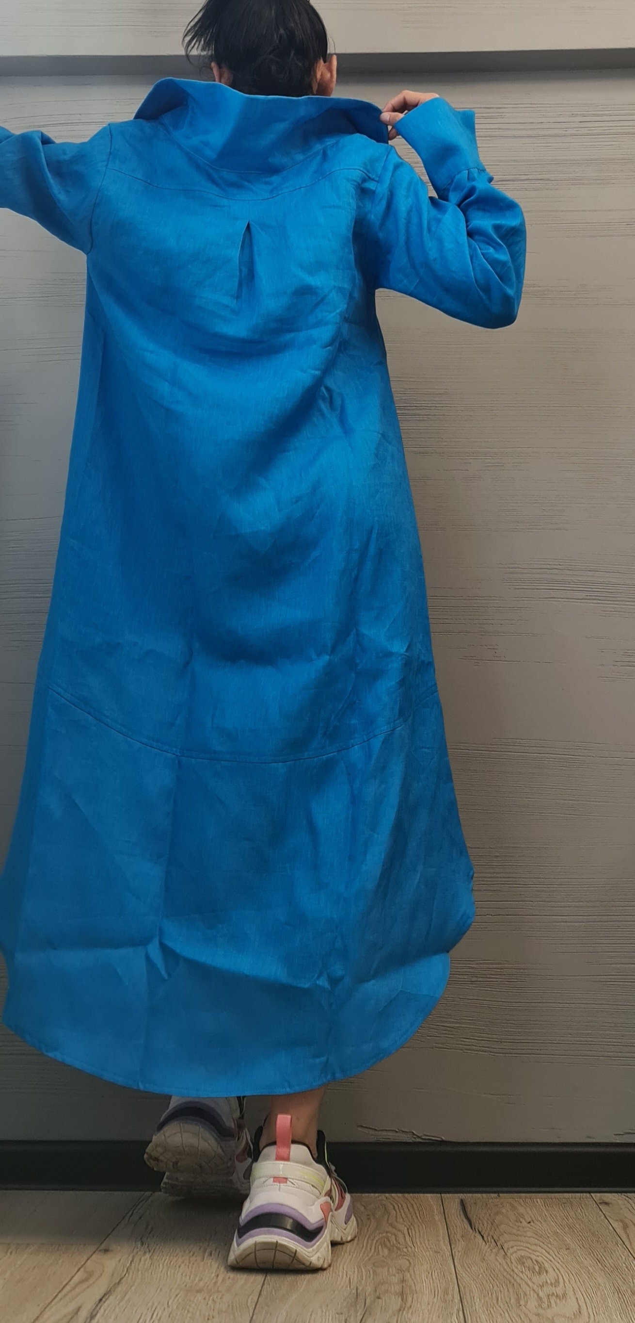 New collection Linen Asymmetric Shirt, Long Short Shirt, Avant Garde Tunic, Loose Tunic Shirt,Extravagant Shirt, summer 2024 beach shirt