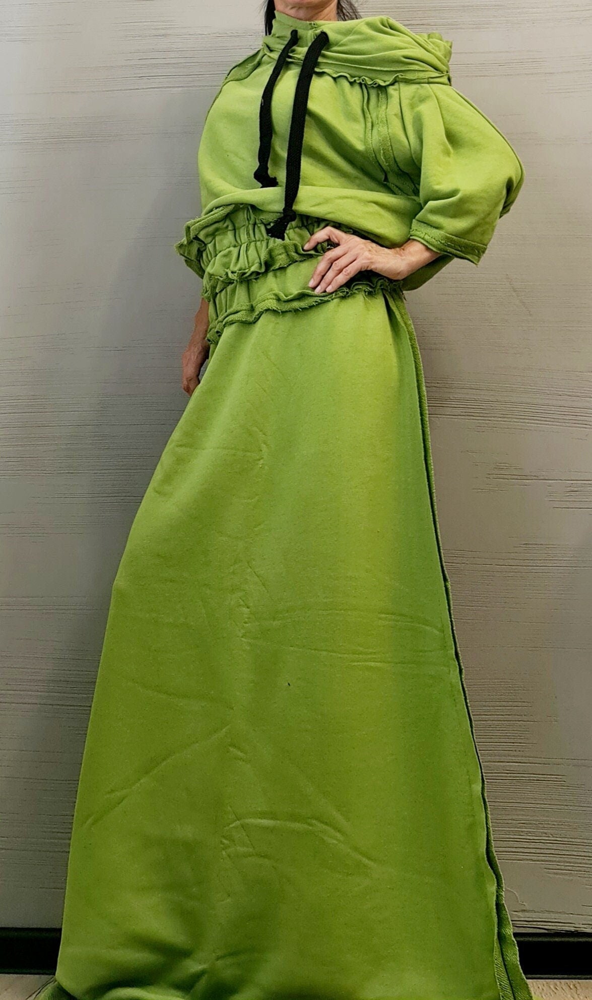 New collection Blouse And Skirt Set, Cotton Women Costume, Extravagant Skirt, Sexy Women Suit, Avant Garde Skirt Outside Seam DRESSSHOESCODE