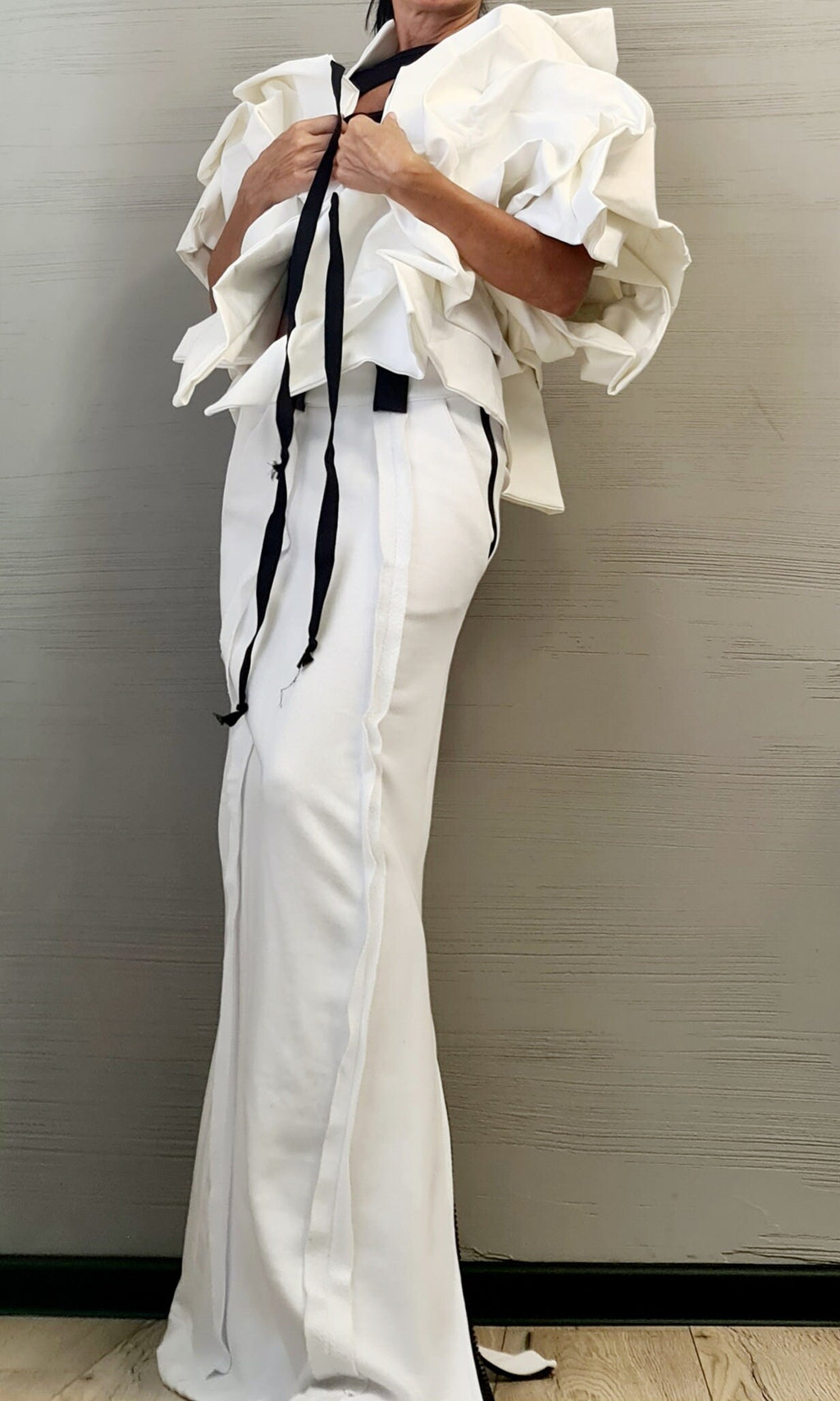 Denim Extravagant Jacket, Women Short Jacket, Asymmetric Jacket DRESSSHOESCODE