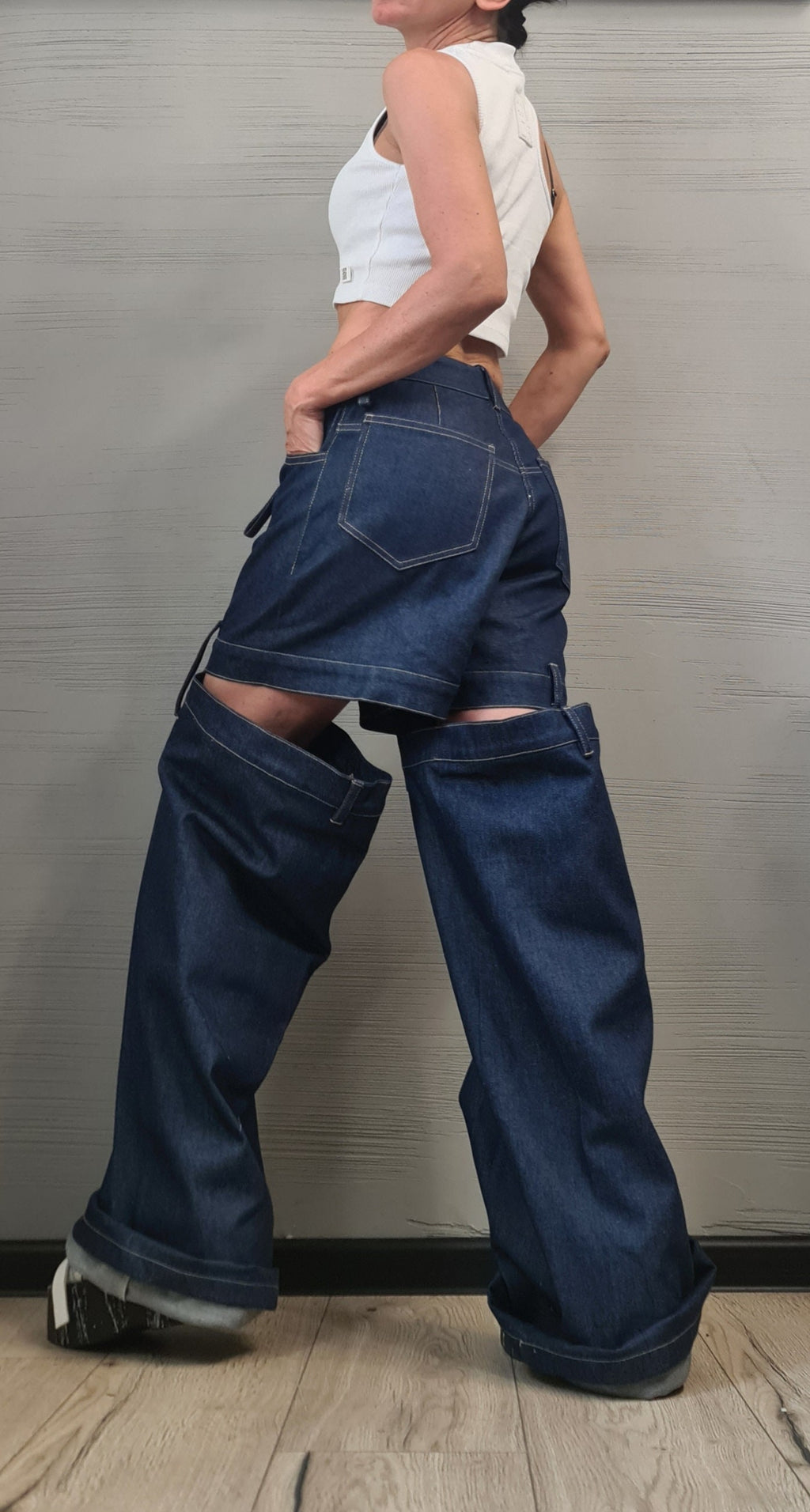 Extravagant Denim Pants, Avant Garde Pants, Deconstructed Pants Women, Drop Crotch Pants, DRESSSHOESCODE