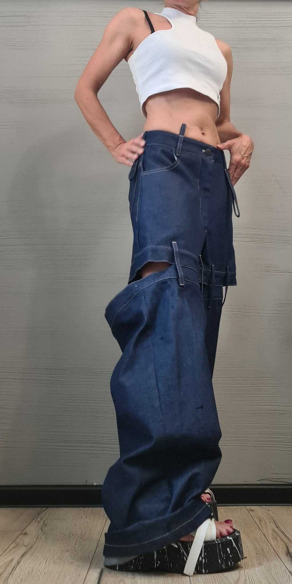 Extravagant Denim Pants, Avant Garde Pants, Deconstructed Pants Women, Drop Crotch Pants, DRESSSHOESCODE