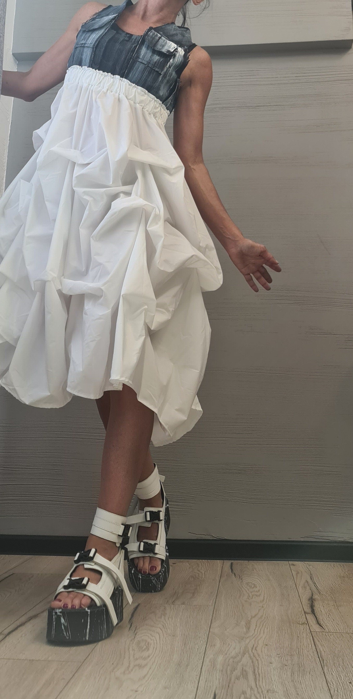 Extravagant Dress, Asymmetric Dress, Plus Size Clothing, Tank Dress, Sleeveless Dress, Cross Back Dress, Sexy Dress, Flapper DRESSSHOESCODE