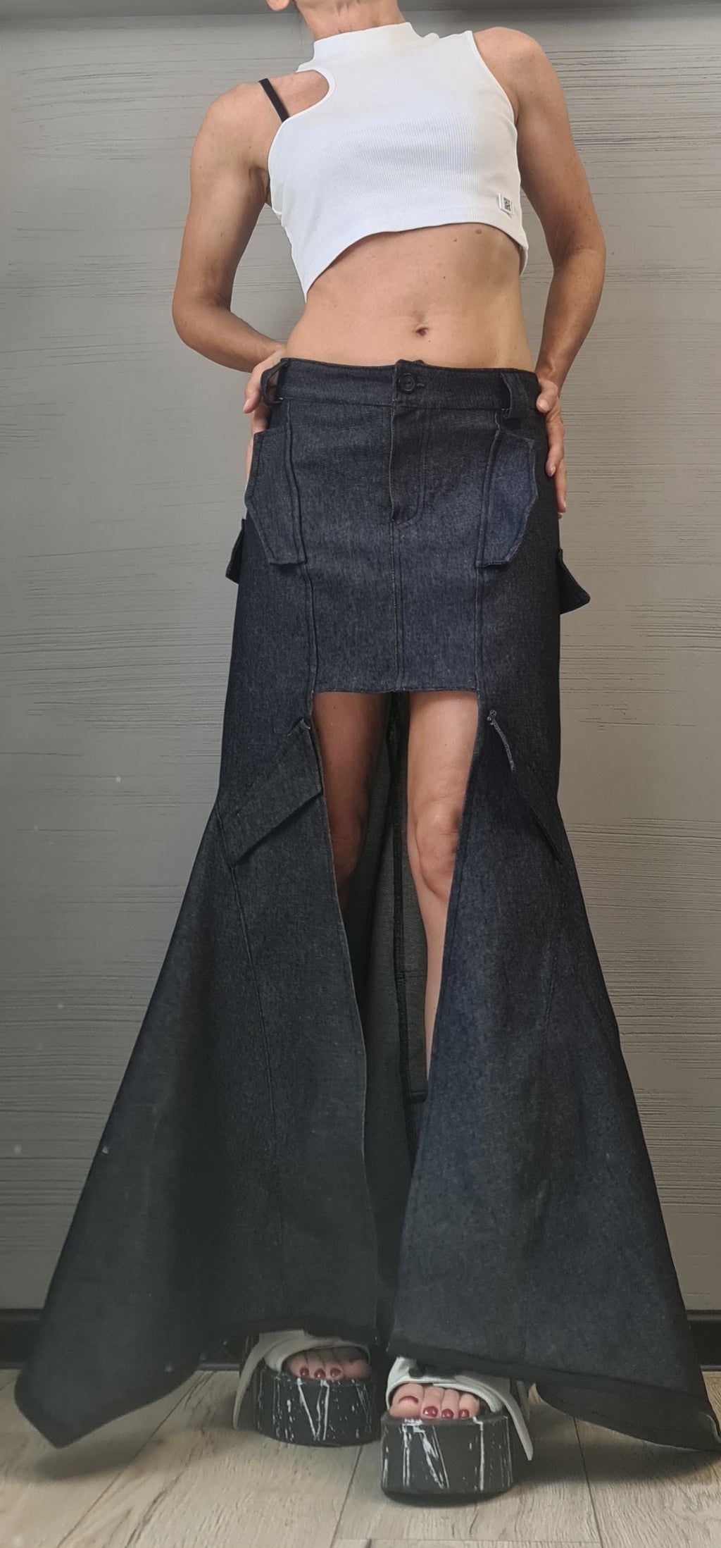 NEW Collection Extravagant Skirt, Long Short Skirt, Gothic Skirt, Asymmetric Skirt, Wrap Skirt, A Line Skirt