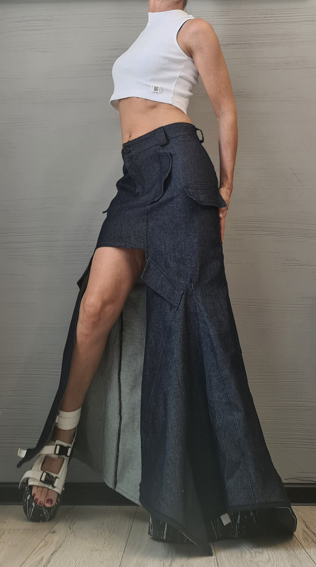 NEW Collection Extravagant Skirt, Long Short Skirt, Gothic Skirt, Asymmetric Skirt, Wrap Skirt, A Line Skirt