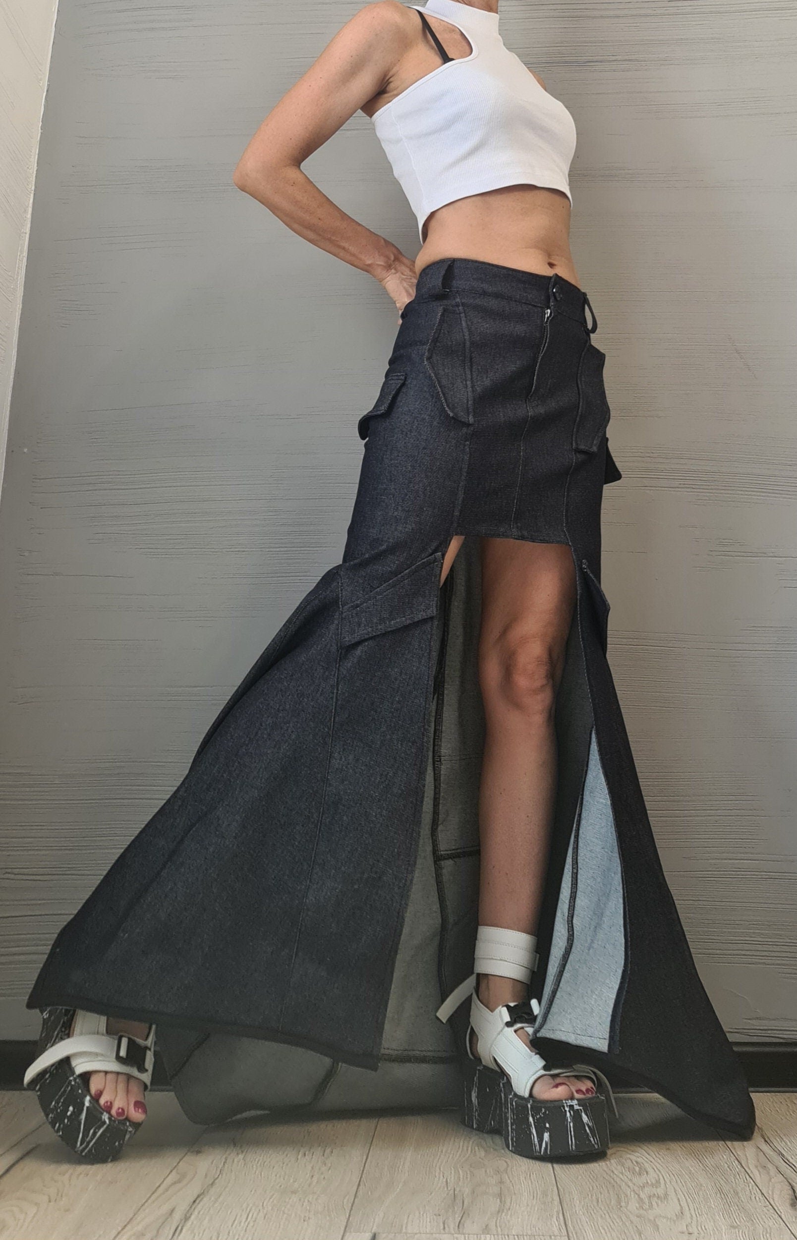 NEW Collection Extravagant Skirt, Long Short Skirt, Gothic Skirt, Asymmetric Skirt, Wrap Skirt, A Line Skirt