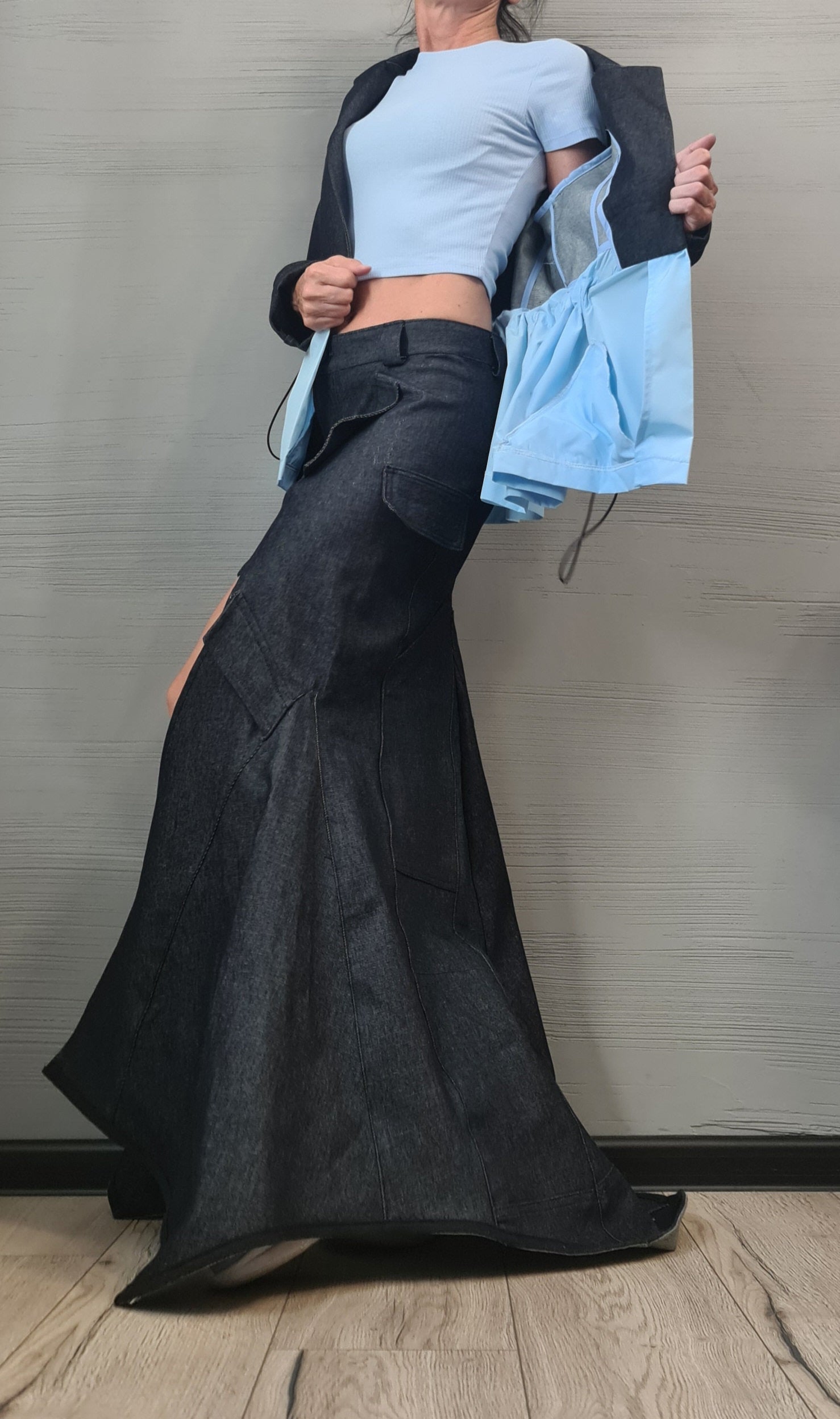 New collection Denim Avant Garde Blazer, Extravagant jacket, Asymmetrical Jacket, Deconstructed Futuristic Clothing, DRESSSHOESCODE