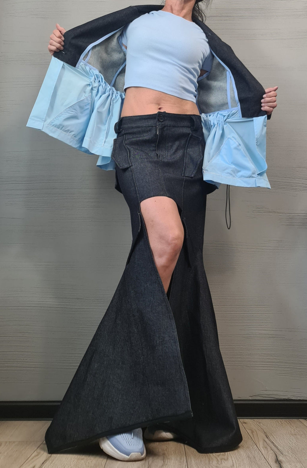 New collection Denim Avant Garde Blazer, Extravagant jacket, Asymmetrical Jacket, Deconstructed Futuristic Clothing, DRESSSHOESCODE