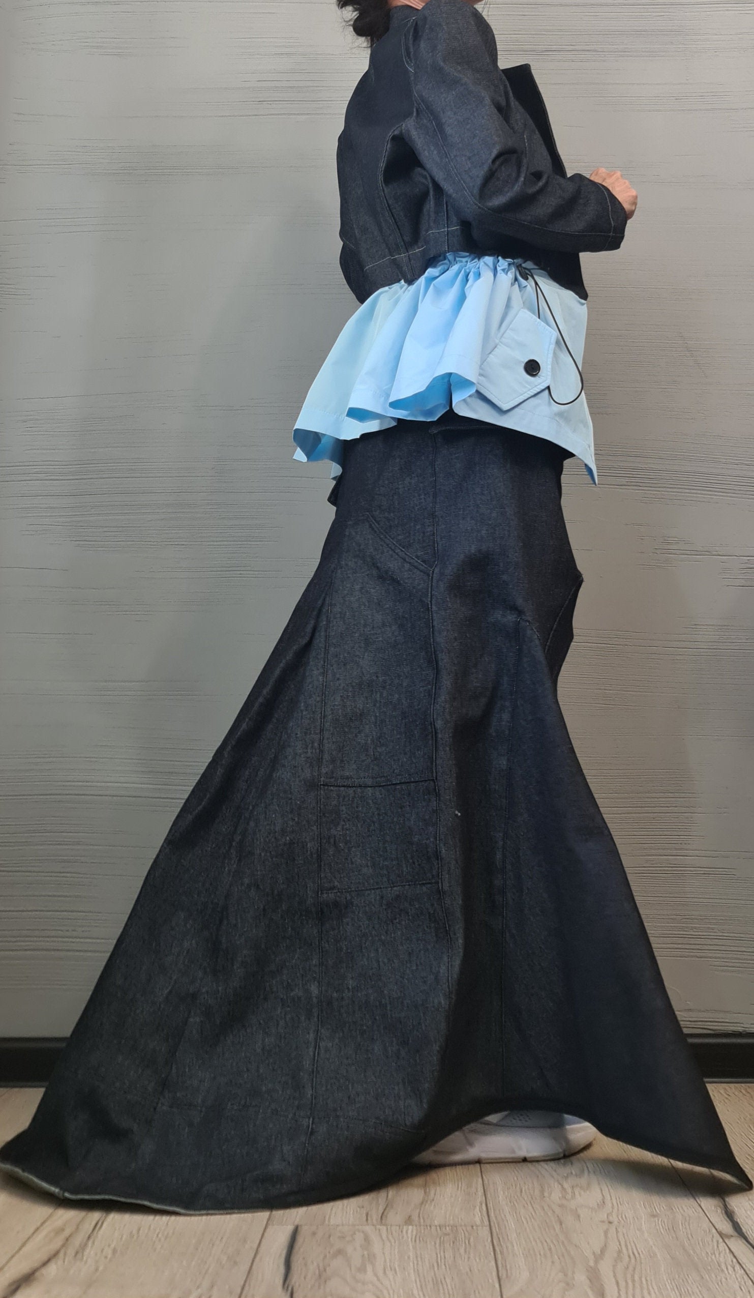 New collection Denim Avant Garde Blazer, Extravagant jacket, Asymmetrical Jacket, Deconstructed Futuristic Clothing, DRESSSHOESCODE