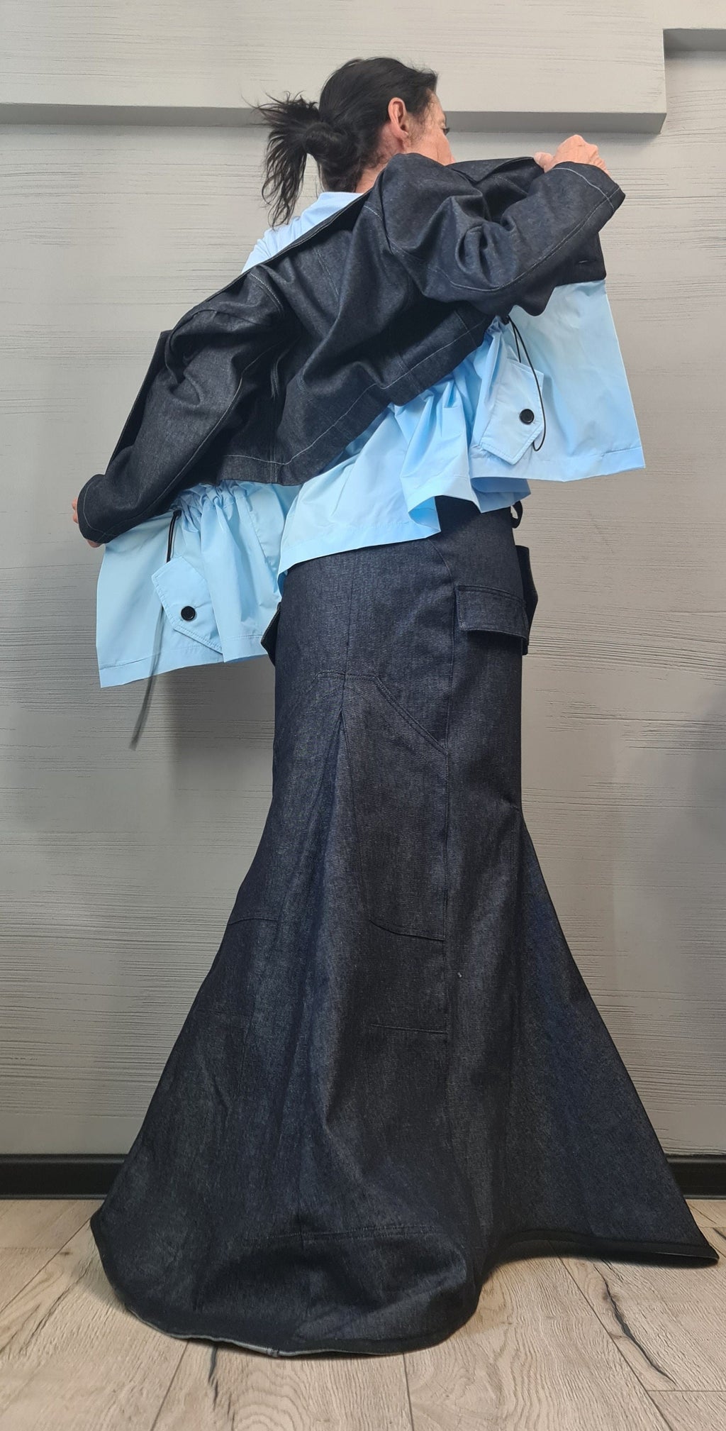 New collection Denim Avant Garde Blazer, Extravagant jacket, Asymmetrical Jacket, Deconstructed Futuristic Clothing, DRESSSHOESCODE