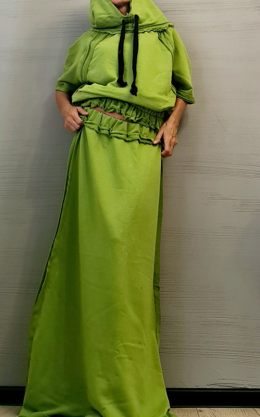 New collection Blouse And Skirt Set, Cotton Women Costume, Extravagant Skirt, Sexy Women Suit, Avant Garde Skirt Outside Seam DRESSSHOESCODE