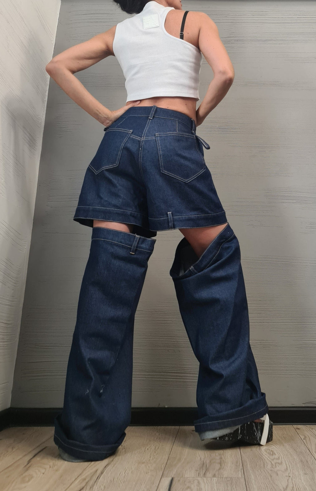 Extravagant Denim Pants, Avant Garde Pants, Deconstructed Pants Women, Drop Crotch Pants, DRESSSHOESCODE