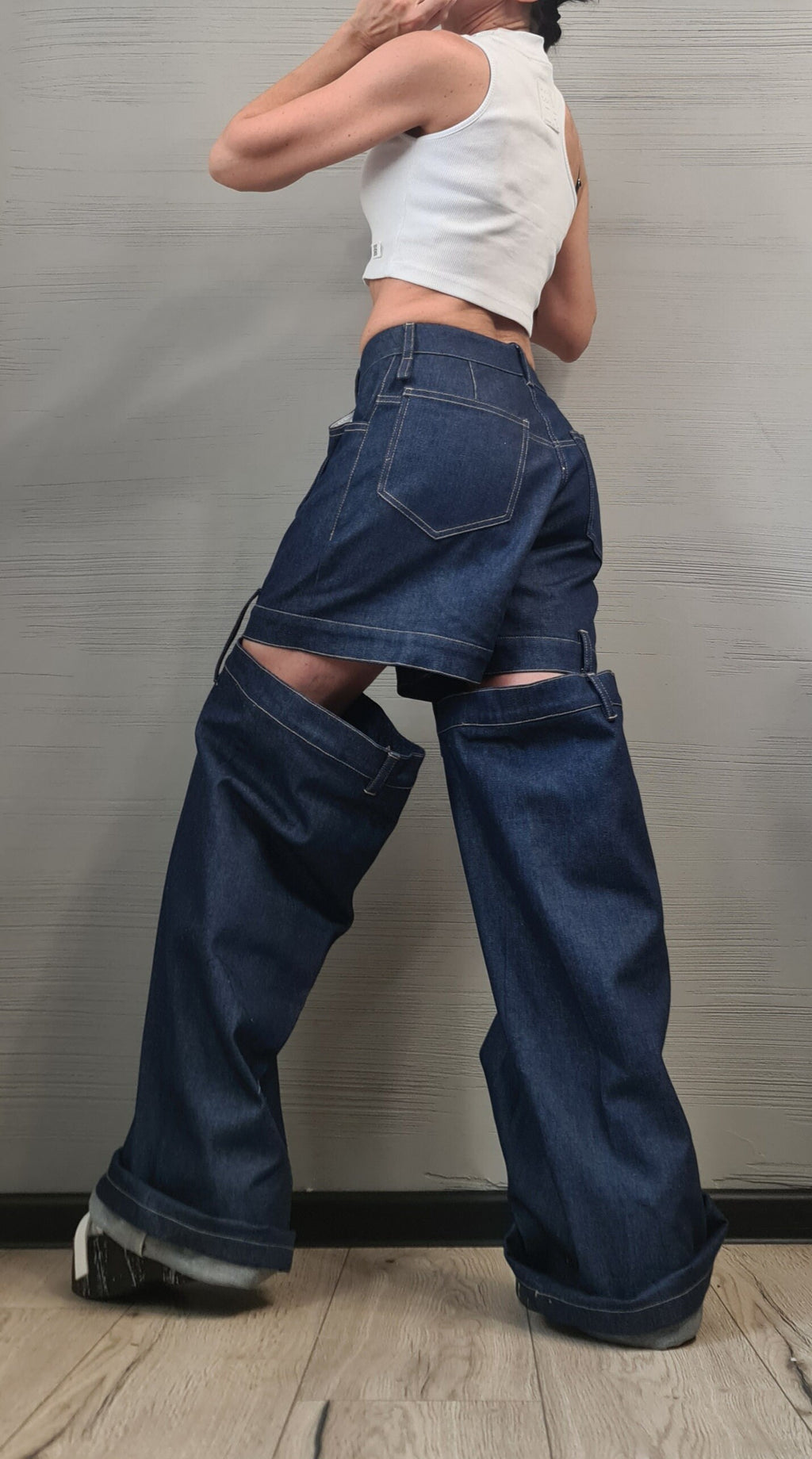 Extravagant Denim Pants, Avant Garde Pants, Deconstructed Pants Women, Drop Crotch Pants, DRESSSHOESCODE