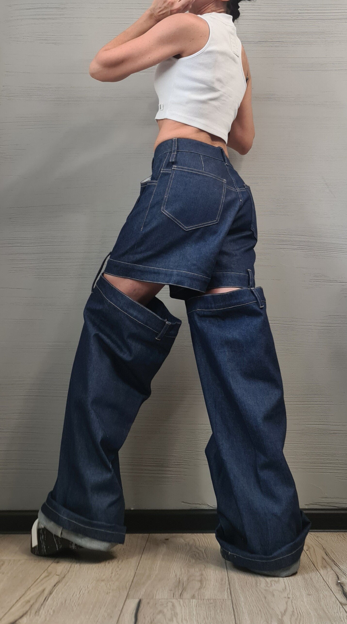 Extravagant Denim Pants, Avant Garde Pants, Deconstructed Pants Women, Drop Crotch Pants, DRESSSHOESCODE