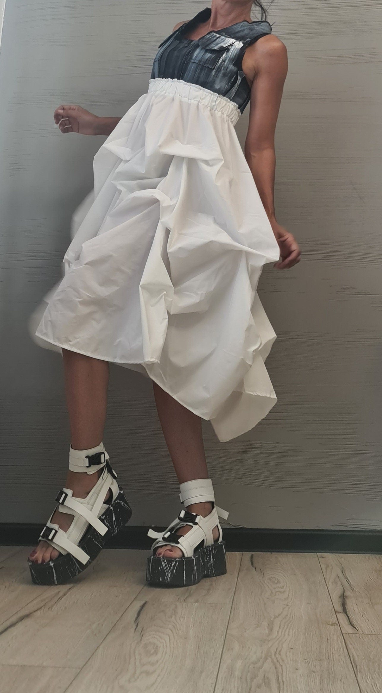 Extravagant Dress, Asymmetric Dress, Plus Size Clothing, Tank Dress, Sleeveless Dress, Cross Back Dress, Sexy Dress, Flapper DRESSSHOESCODE