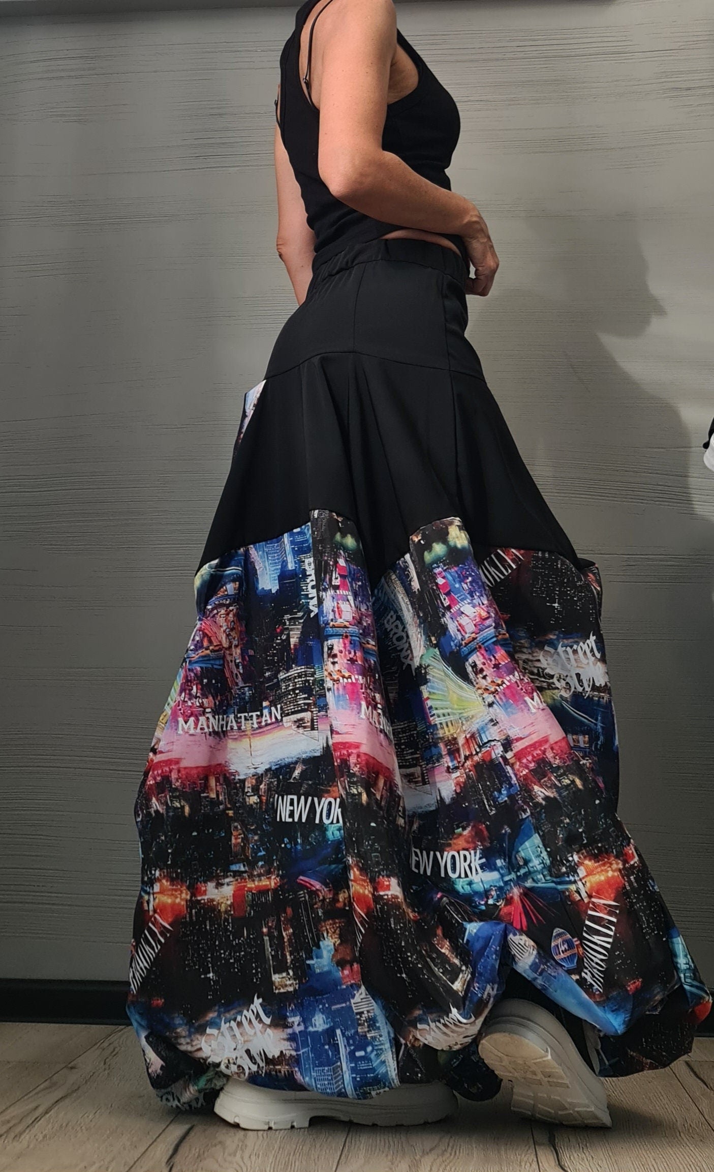 Extravagant Skirt Dress Women, Cocktail Skirt, Gothic Skirt, Asymmetric Skirt Dress, High Circle Skirt, Skirt with print