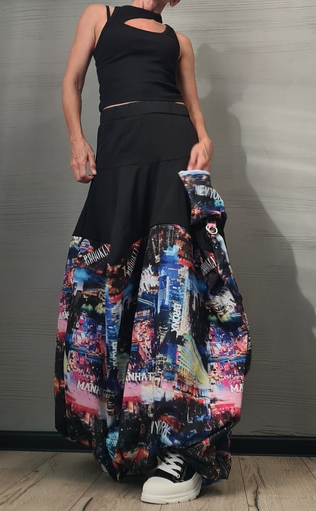Extravagant Skirt Dress Women, Cocktail Skirt, Gothic Skirt, Asymmetric Skirt Dress, High Circle Skirt, Skirt with print