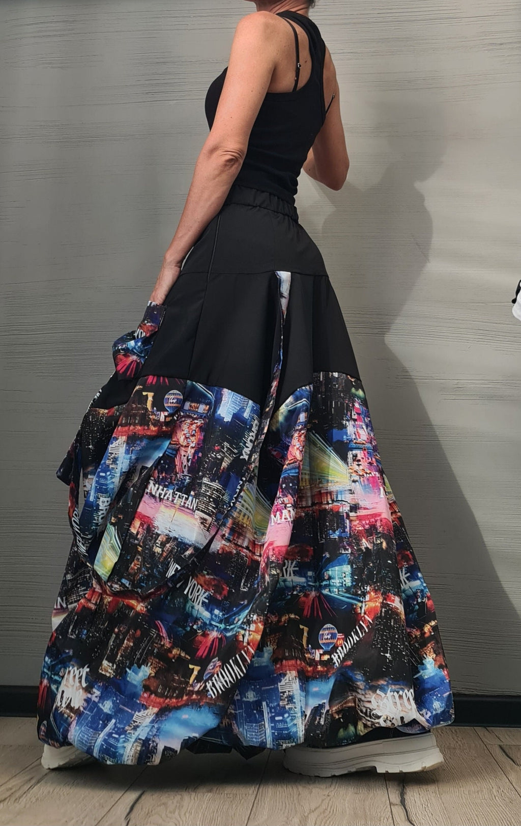 Extravagant Skirt Dress Women, Cocktail Skirt, Gothic Skirt, Asymmetric Skirt Dress, High Circle Skirt, Skirt with print