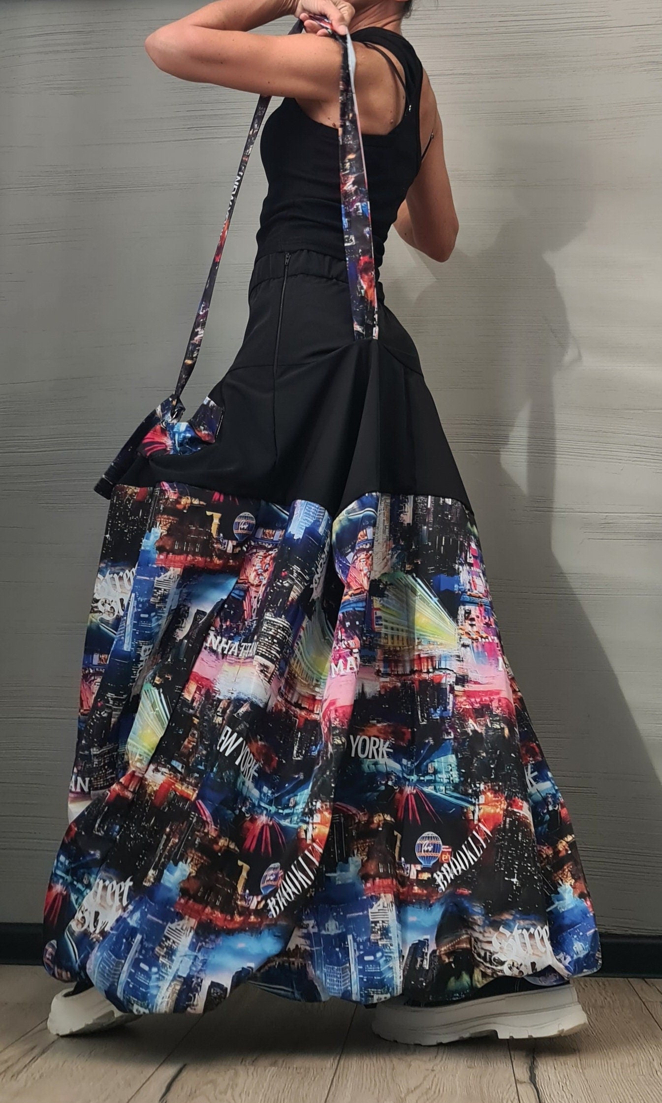 Extravagant Skirt Dress Women, Cocktail Skirt, Gothic Skirt, Asymmetric Skirt Dress, High Circle Skirt, Skirt with print