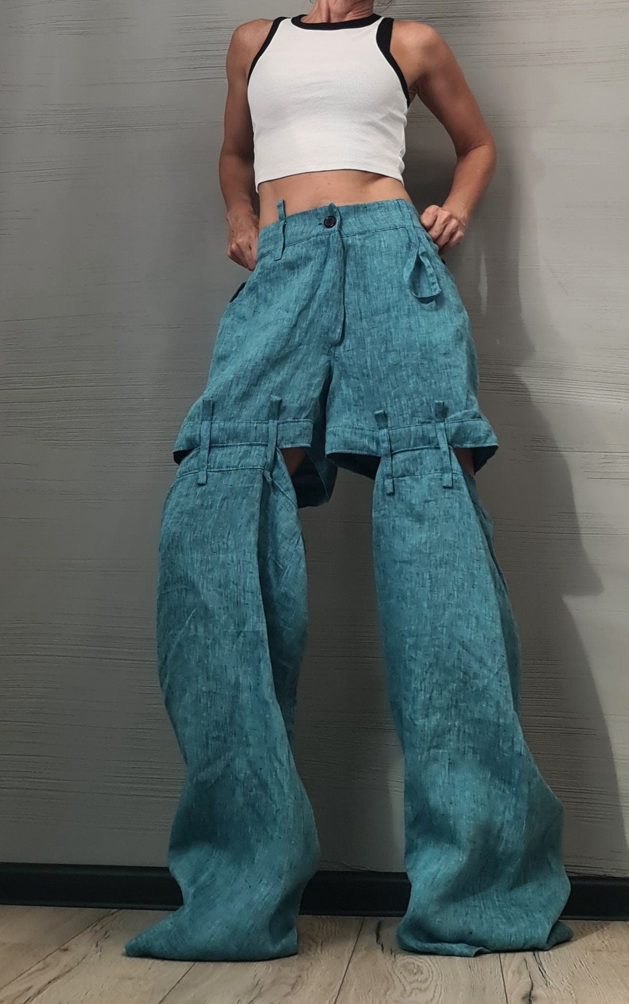 Extravagant Linen Pants, Avant Garde Pants, Deconstructed Pants Women, Drop Crotch Pants, DRESSSHOESCODE