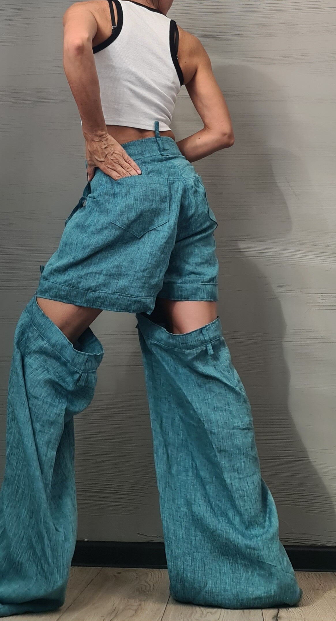 Extravagant Linen Pants, Avant Garde Pants, Deconstructed Pants Women, Drop Crotch Pants, DRESSSHOESCODE