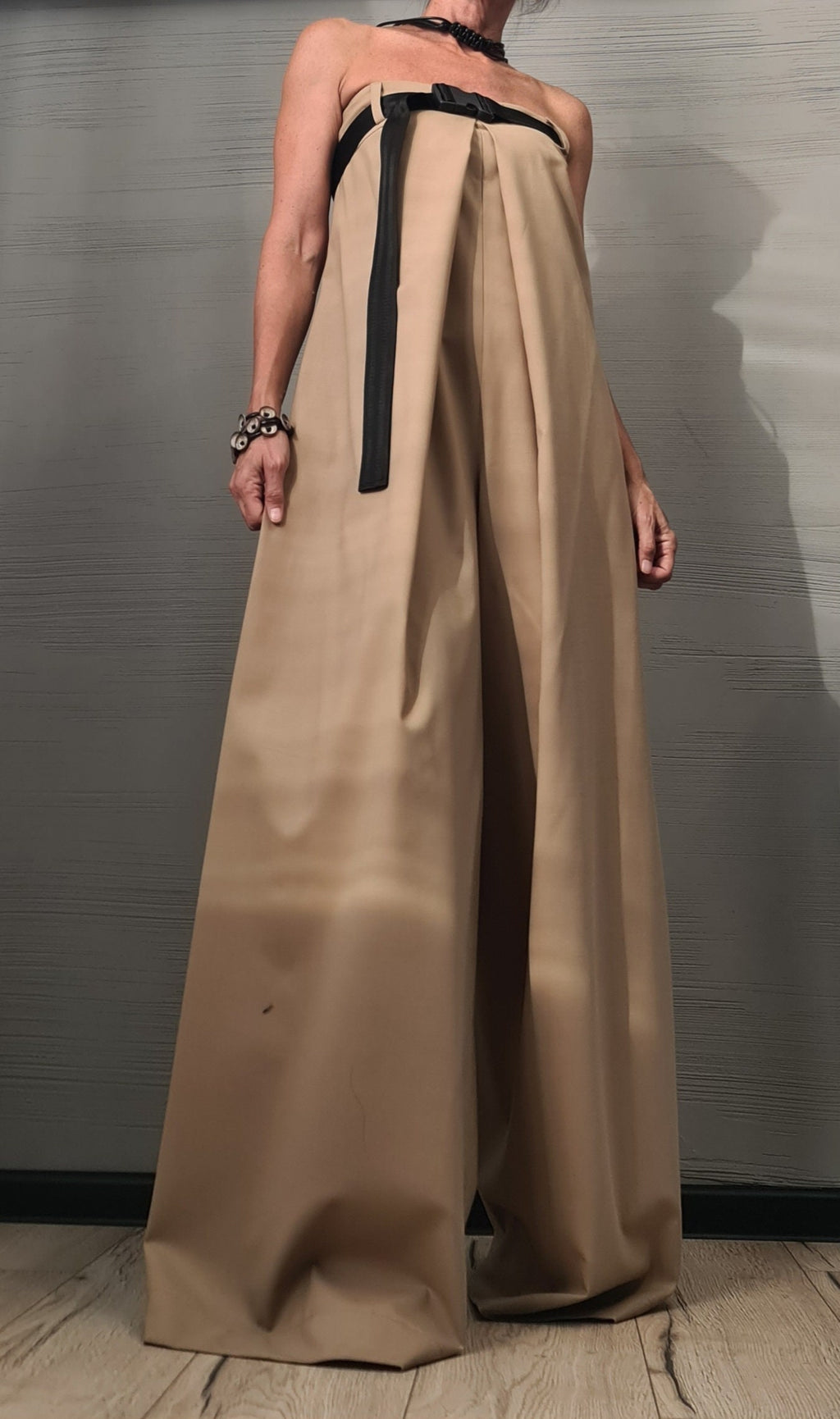 long Jumpsuit, Harem JumpsuitqGothic Jumpsuitq Extravagant Wide Leg Overall, Sleeveless Jumpsuit, Bustier jumpsuit, Party jumpsuit