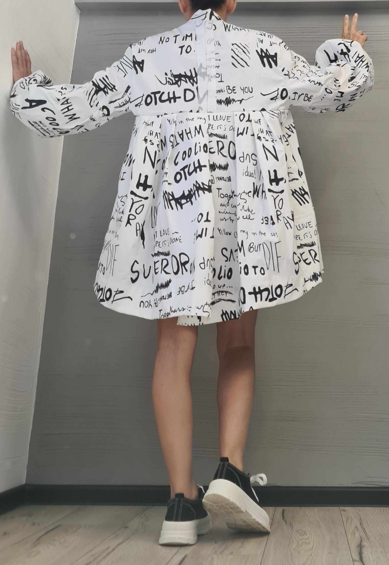 Extravagant Shirt, Loose Shirt Tunic Dress, Asymmetric Tunic, Oversize Tunic, Extravagant Long Sleeve, New collection DRESSSHOESCODE